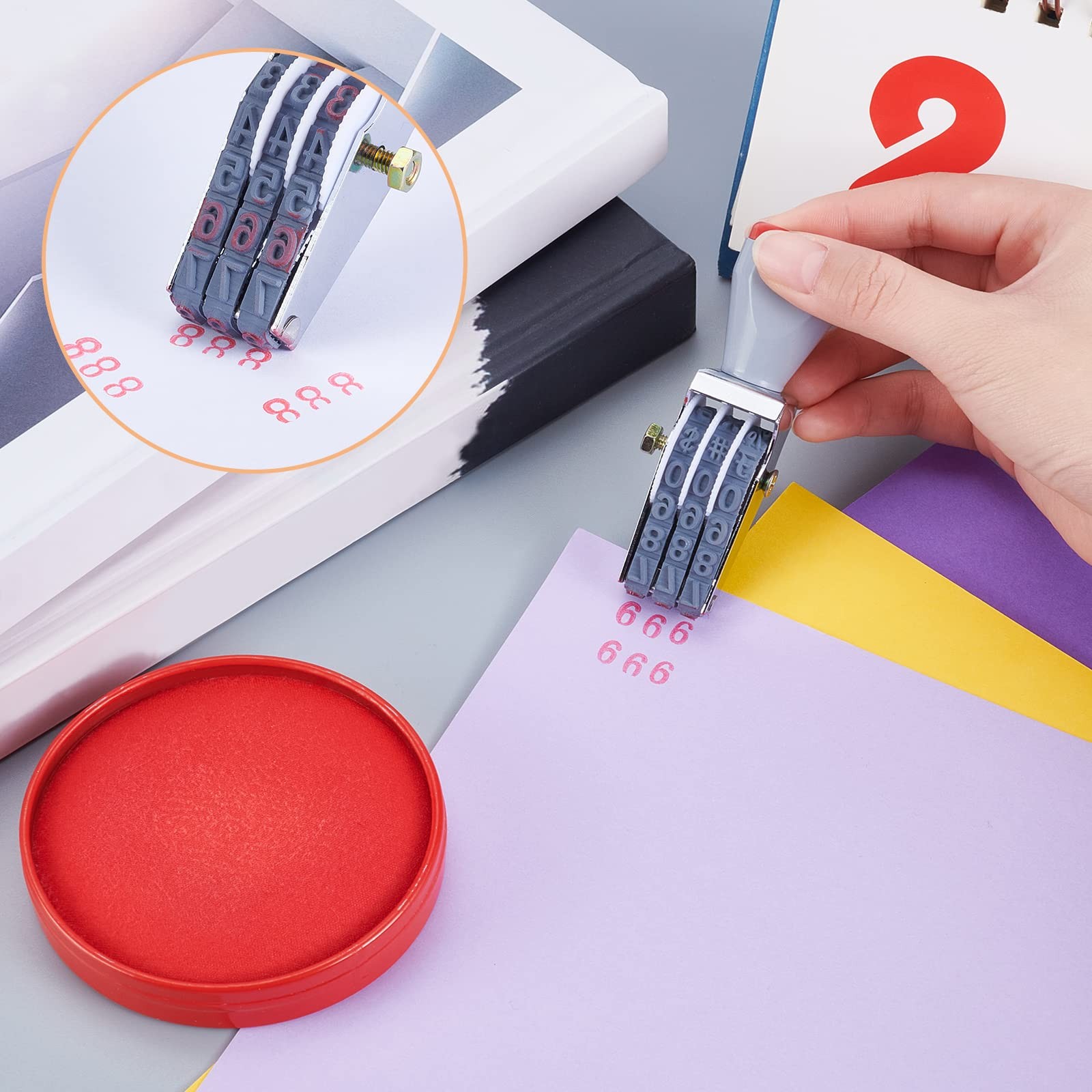 NBEADS 2 Pcs Rubber Number Roller Stamps, 3 Digits Adjustable Personalized…