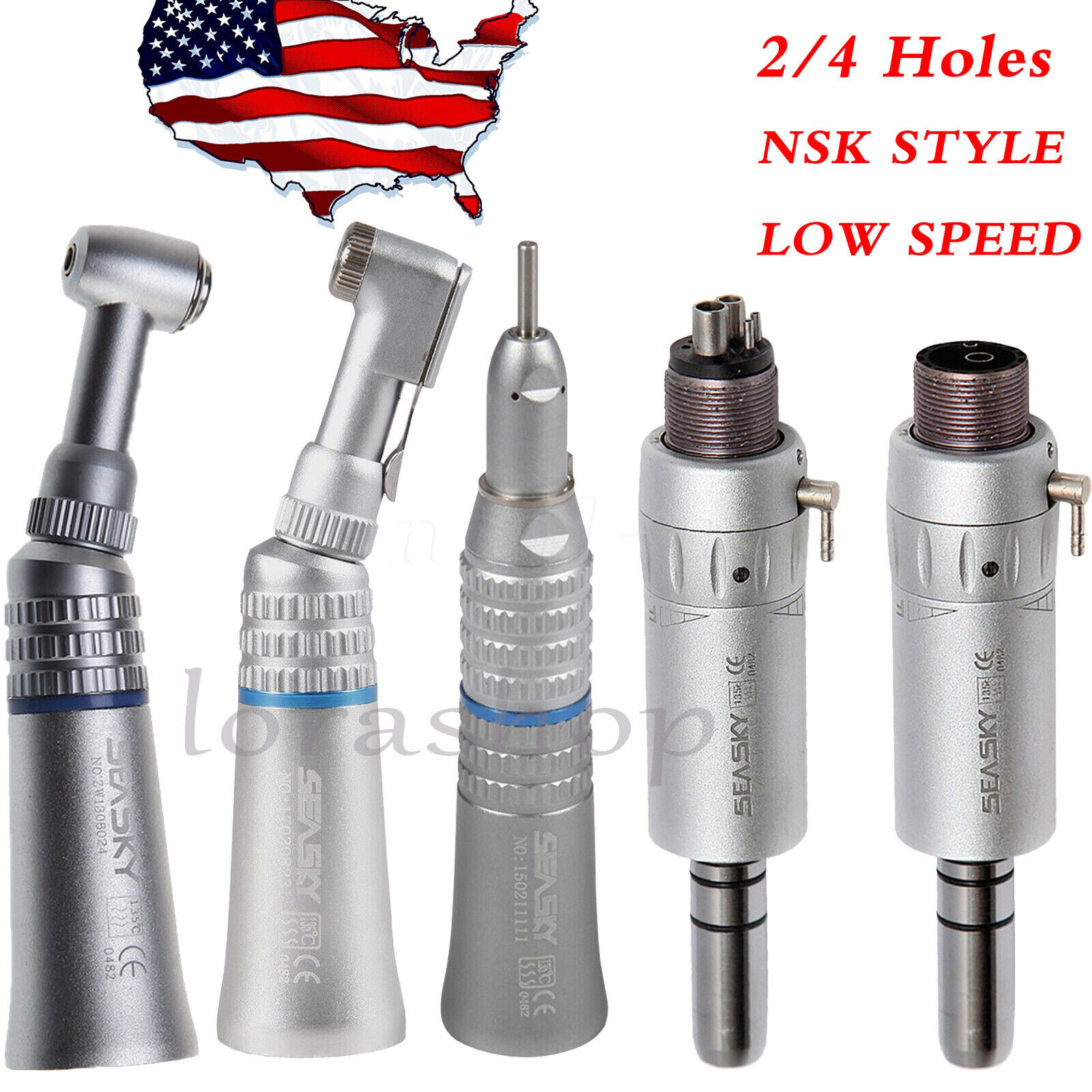 NSK Style Dental Slow Low Speed Handpiece Straight Contra Angle Air Motor 2/4H Y
