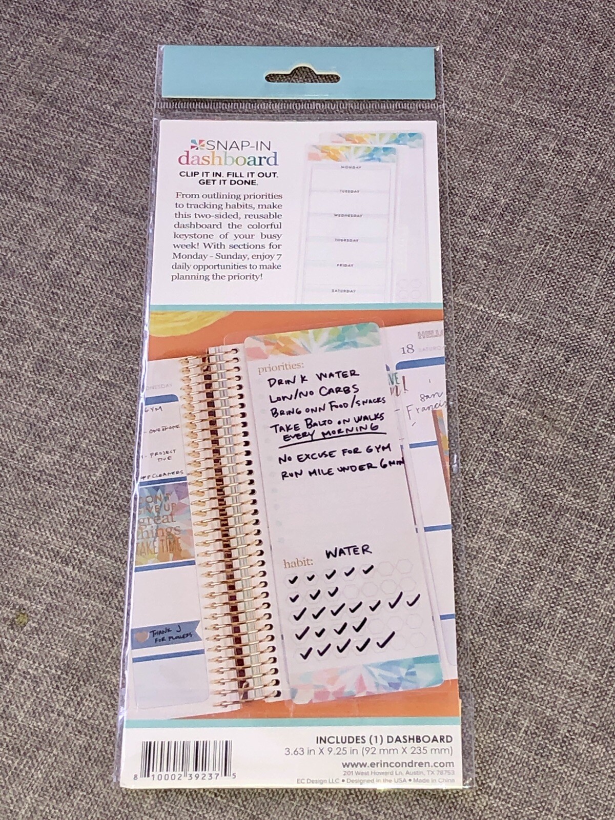 NEW Erin Condren Snap-In Kaleidoscope Dashboard