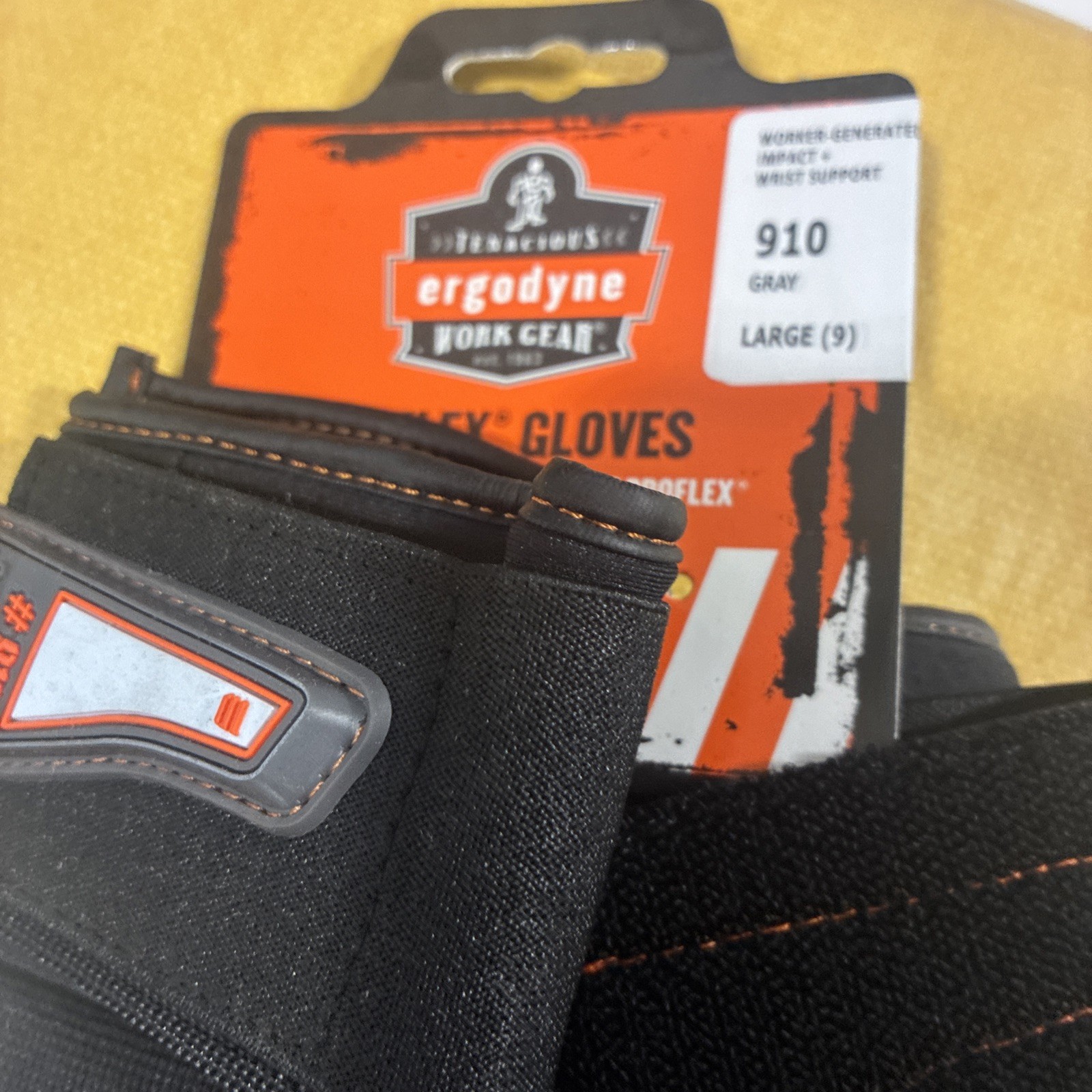 Proflex 910 Large Half-Finger Impact and Wrist Support Work Gloves
