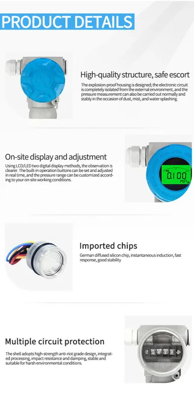 Pressure Transmitter 4-20mA RS485 0-10Mpa LCD Display 0-20Mpa 0-60Mpa Transducer