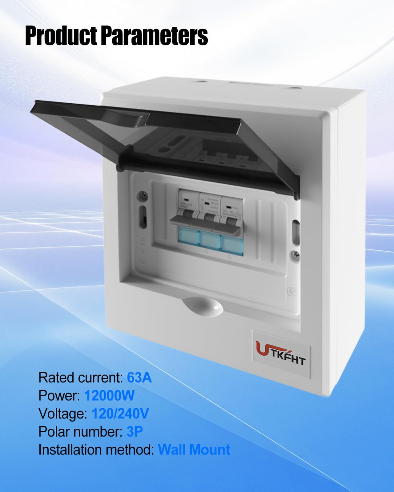 63A Generator Transfer Switch, Manual 3P 120/240V 12000W Dual Power Manual