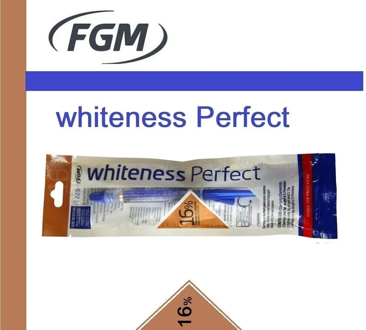 FGM Dental Whiteness Perfect 16% Home Bleach Gel 3g Syringe