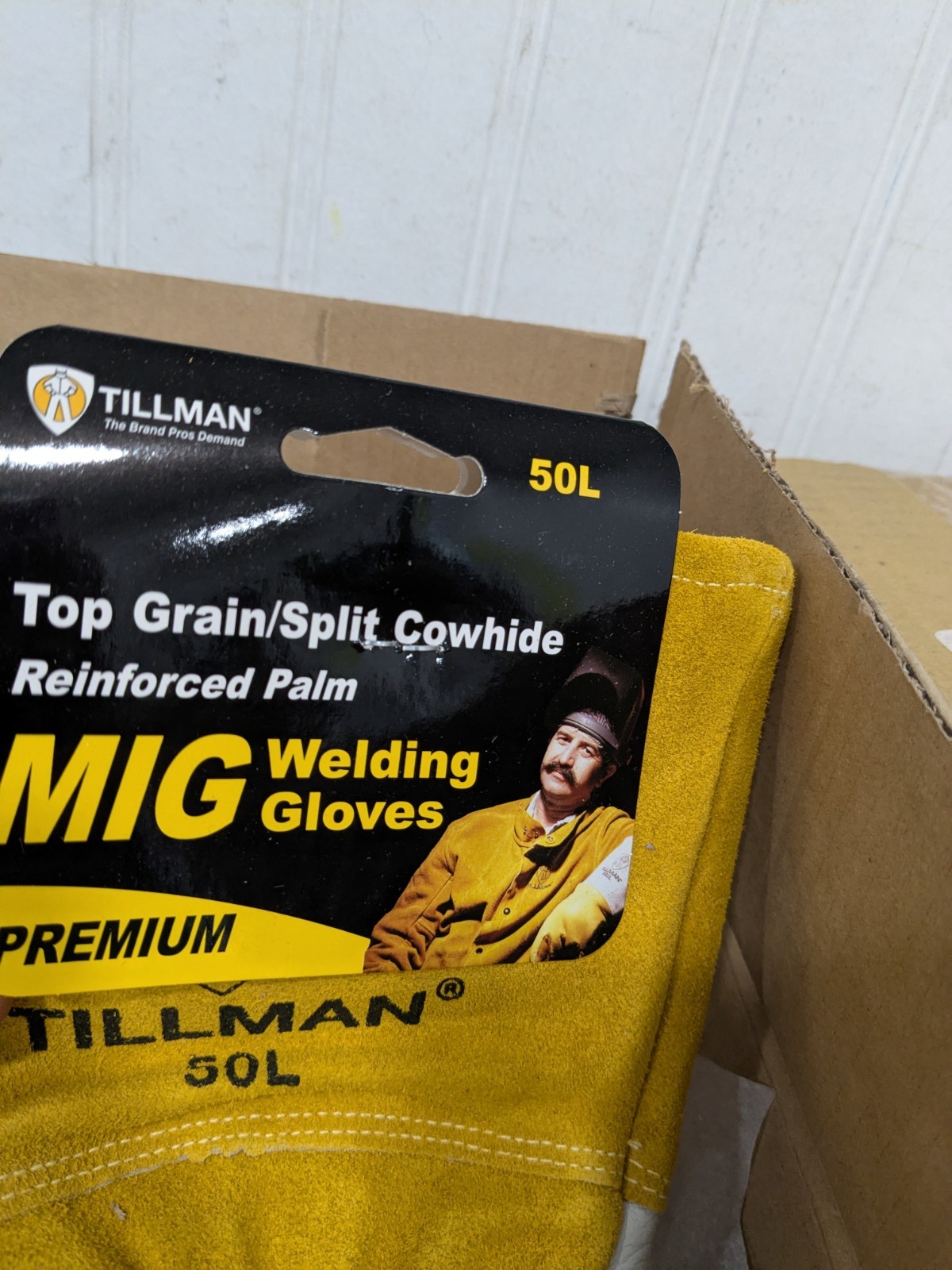 TILLMAN Welding/Heat Protective Glove 4″ Cuff, Cowhide, SZ L 6 Pairs 50L