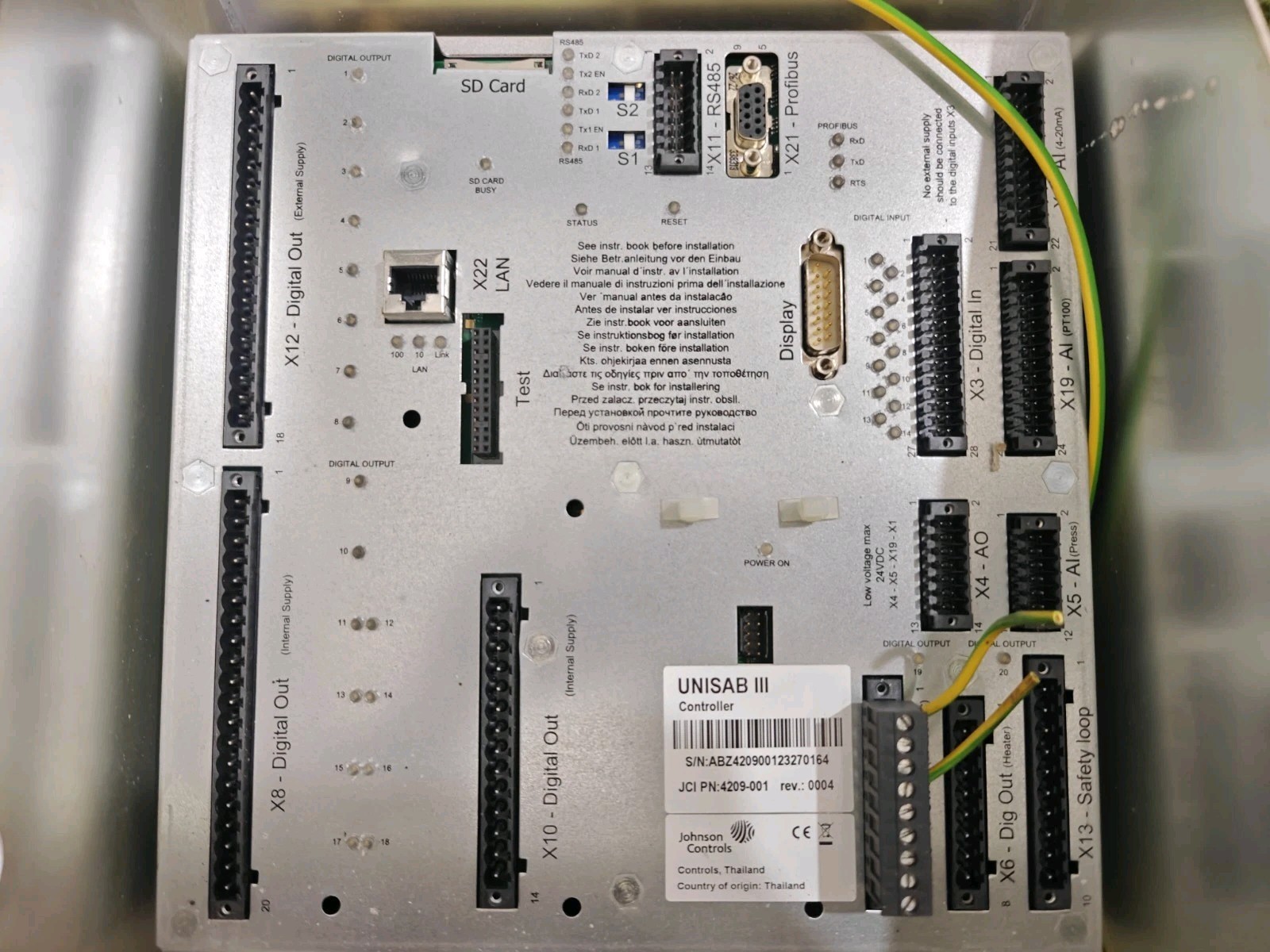 JOHNSON CONTROLS SABROE UNISAB III 4214-001 DISPLAY CONTROLLER UNIT 4209-001