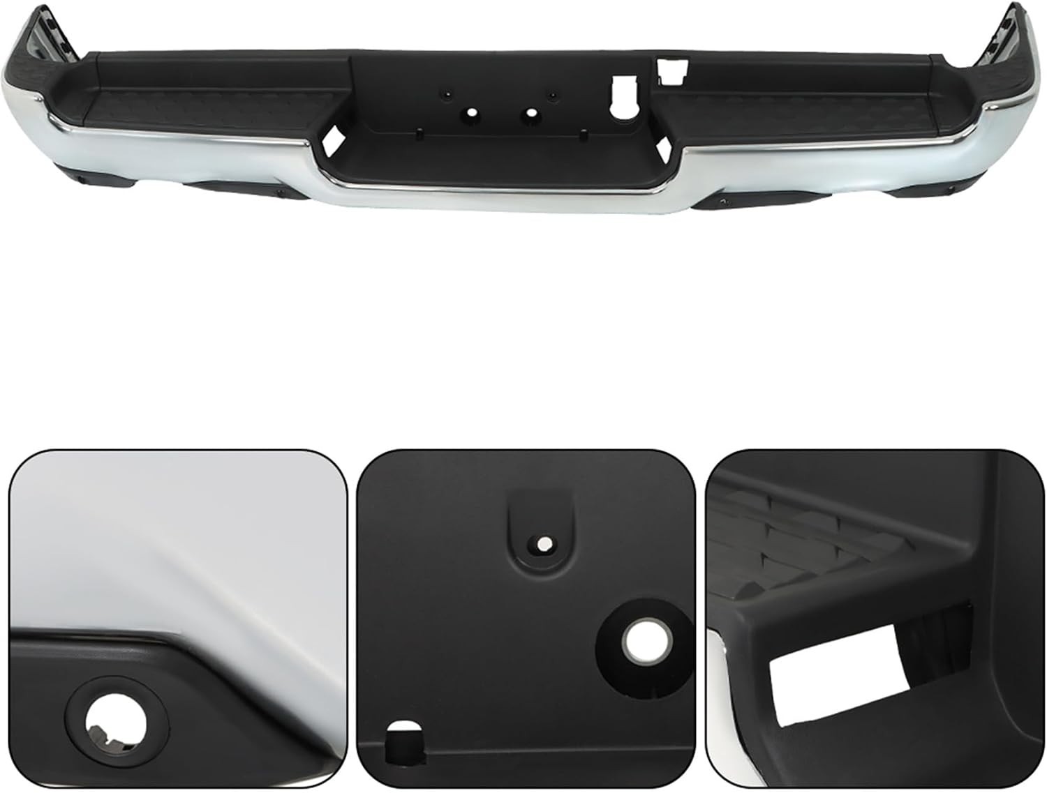 Chrome Rear Bumper for Ram 1500 2019-2022 CH1103147 w/ Park Assist Holes
