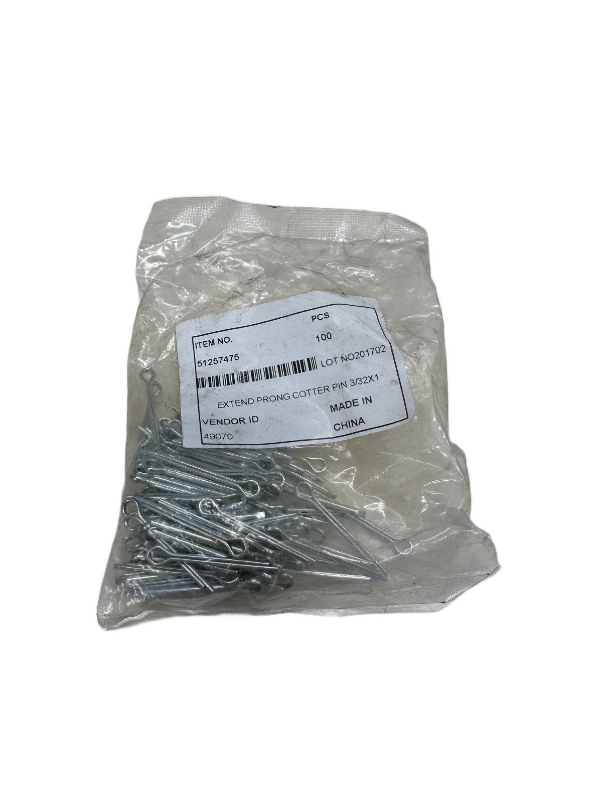Value Collection 51257475 3/32″ Dia x 1″ Ext Prong Cotter Pin (LOT OF 100) 🔥