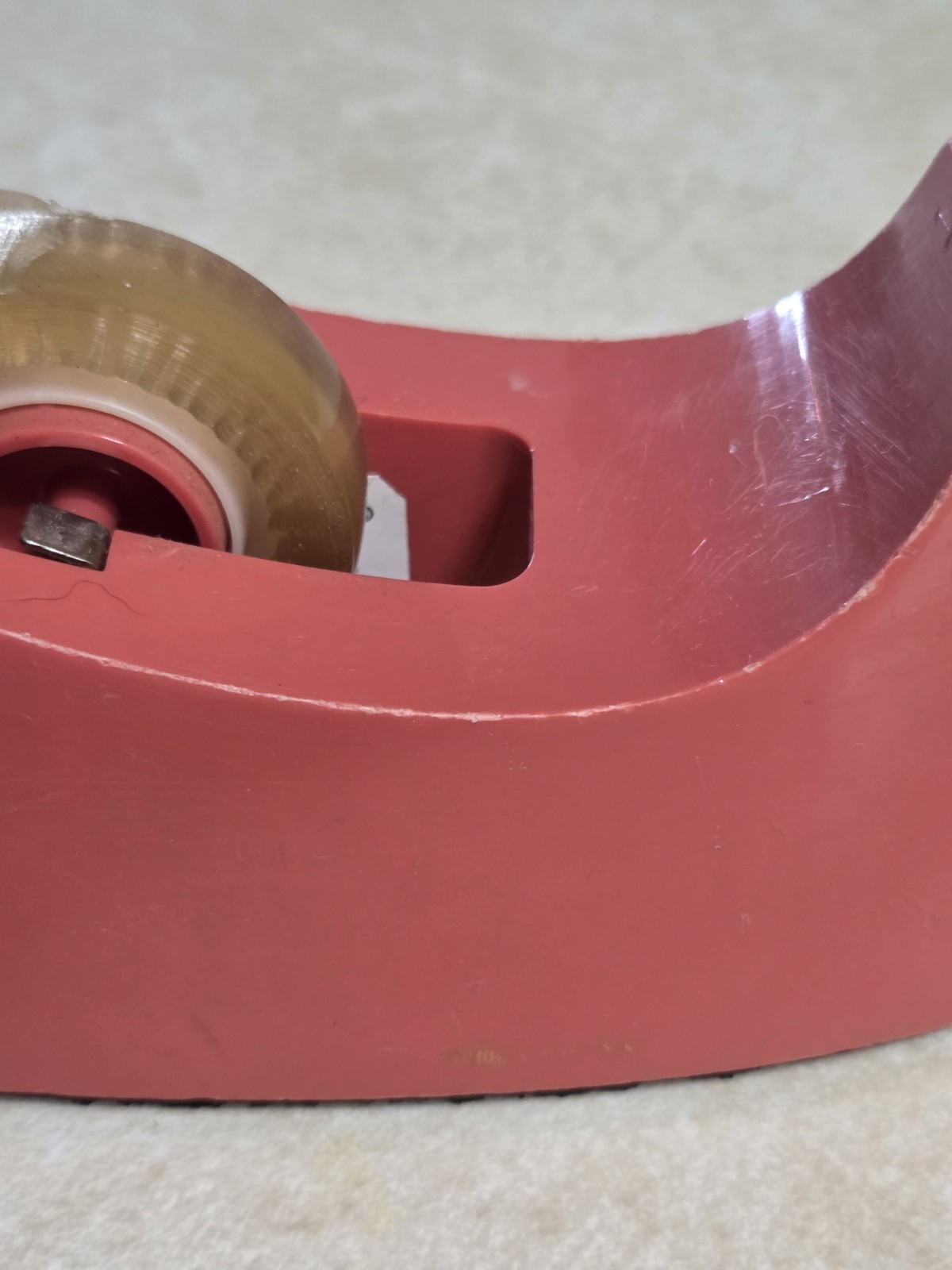 Vintage Scotch C-15 Pink Coral Tape Dispenser 3M Original Label MCM USA 1950s