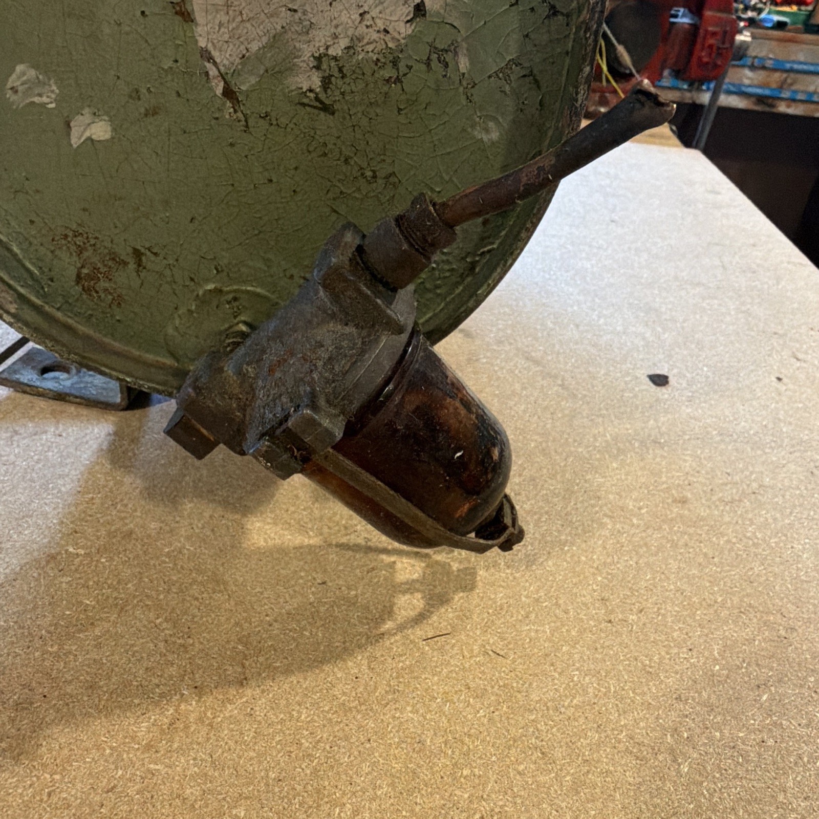 Vintage Industrial Fuel Tank With Filter 2.5 Gallon