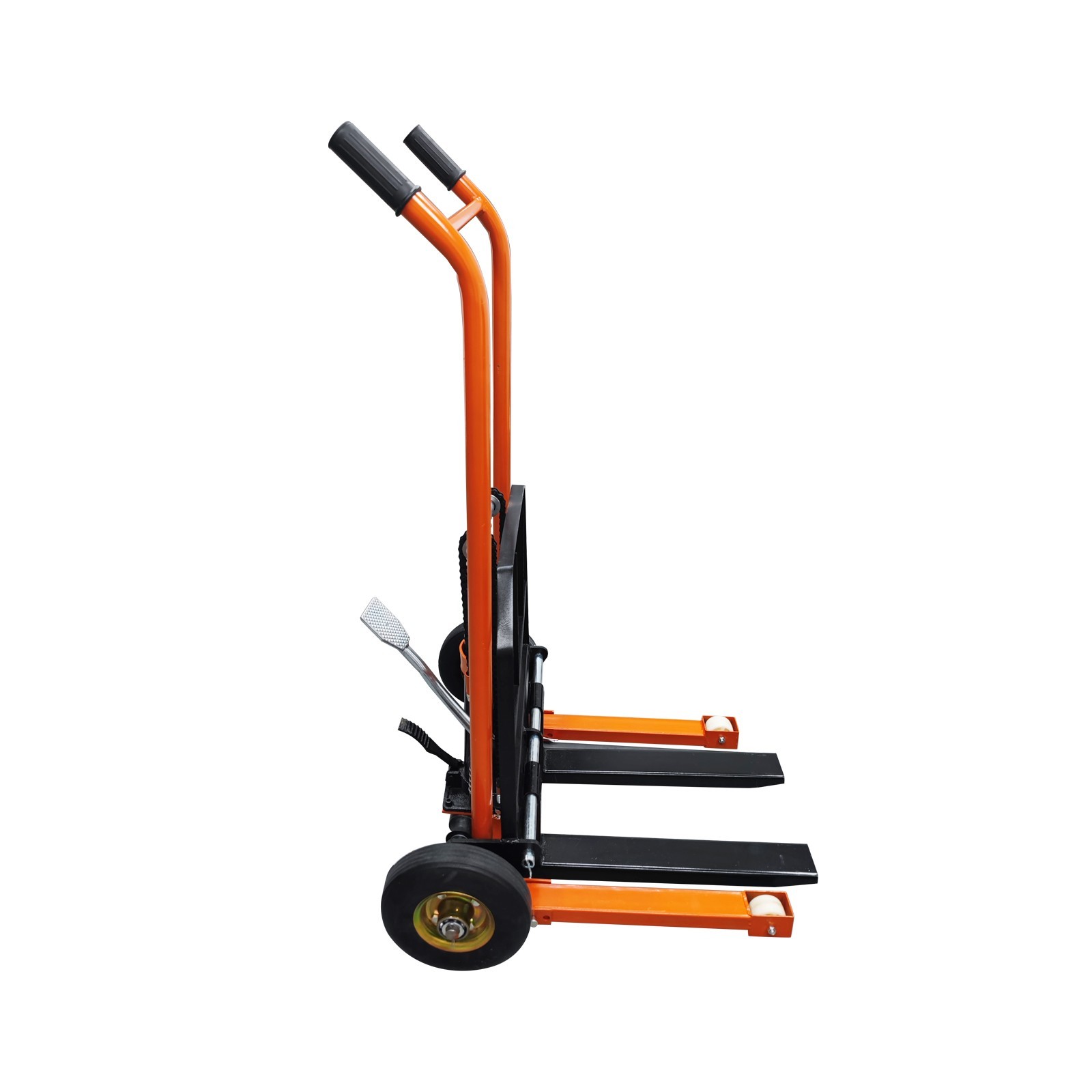 400Lb/200Kg Hand Forklift Truck Manual Push/Pull Winch Stacker Cargo Trolley