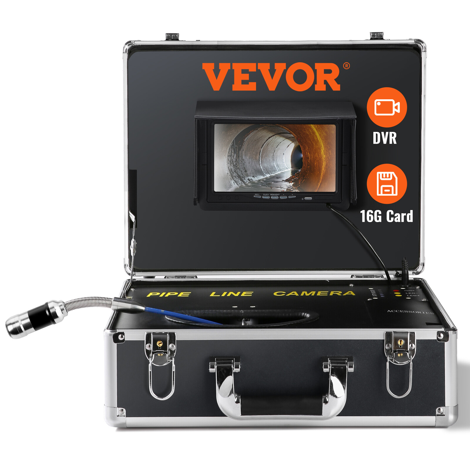 7″ Sewer Camera 50m/165ft Pipe Inspection Camera Drain Camera IP68 waterproof
