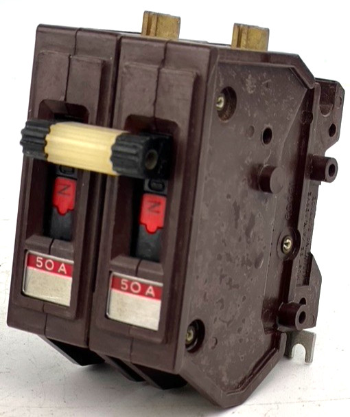 Wadsworth 50 Amp 2 Pole Type A Circuit Breaker 240V 50A A250 — Broken Metal Back