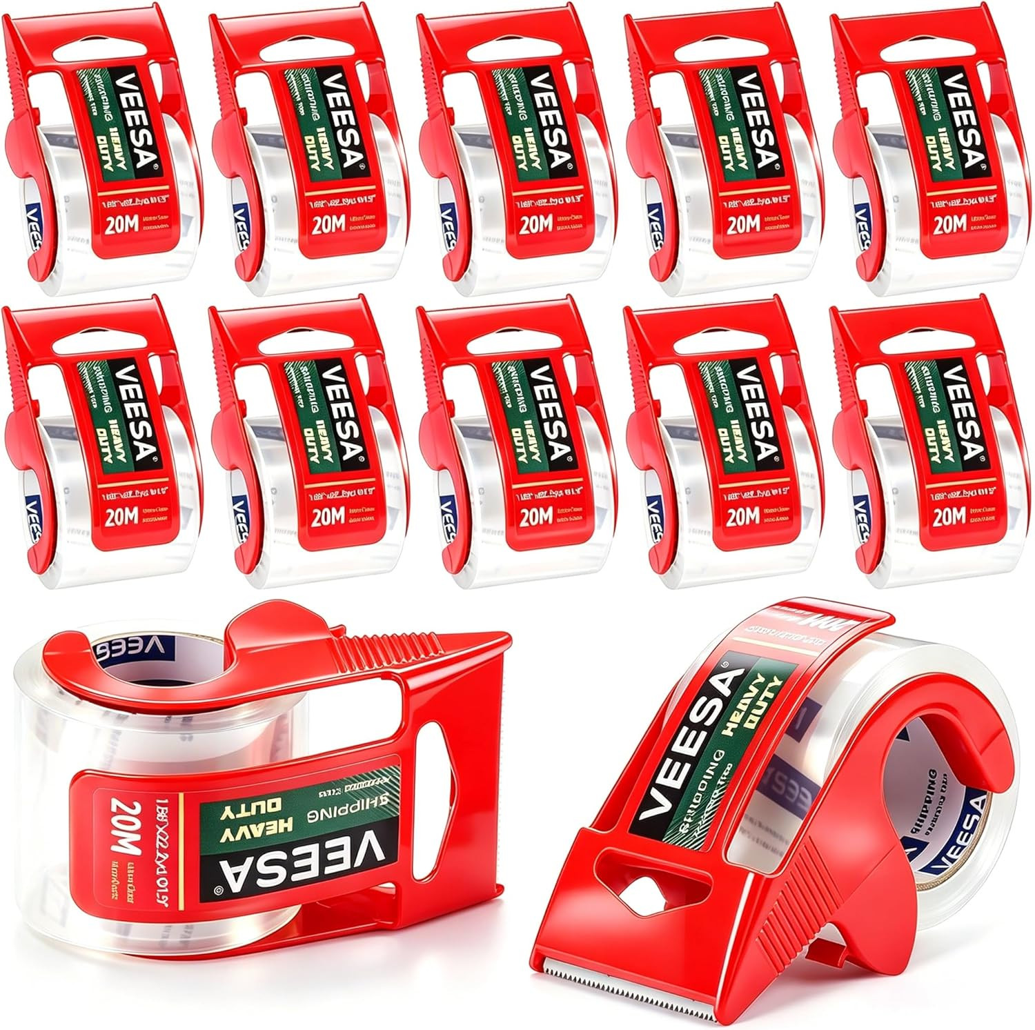 Shipping Packaging Tape 12 Dispensered Rolls Clear Packing Tape Shipping &