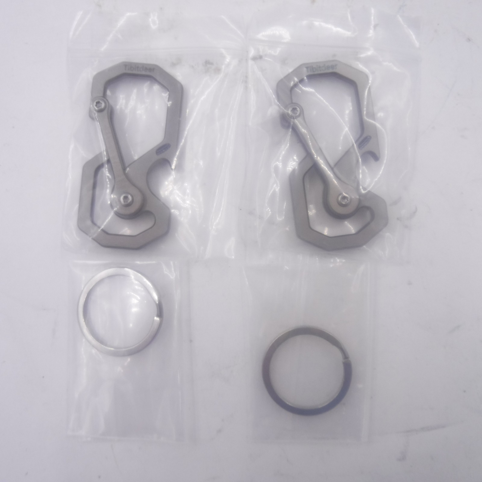 2 Pack Tibitdeer Titanium Multifunctional Keychain Bottle Opener Carabiner