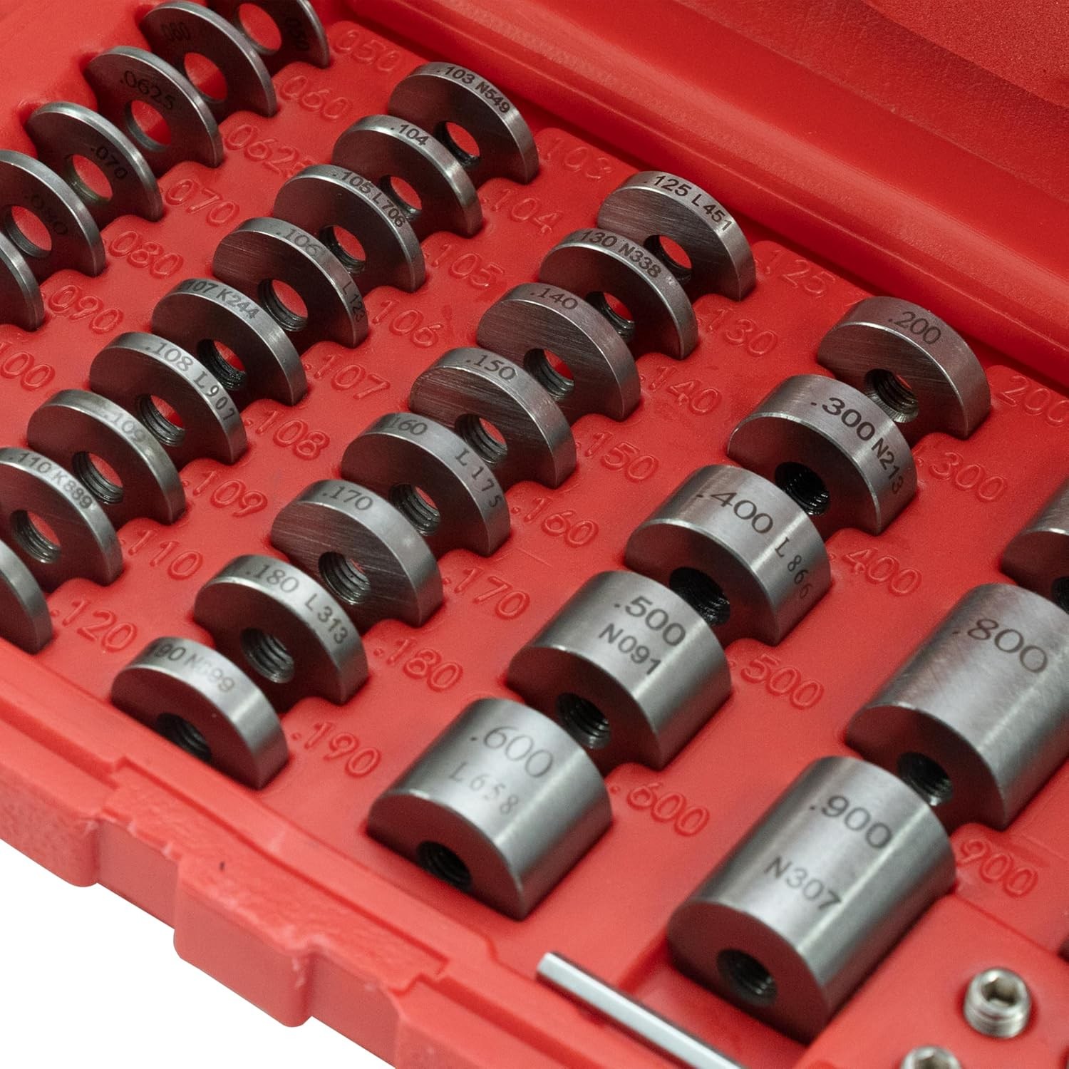HFS(R) Spacer Block Set Bearing Steel 36pc ±0.0001″, 3/4″ Diameter,1/4-28 Thread