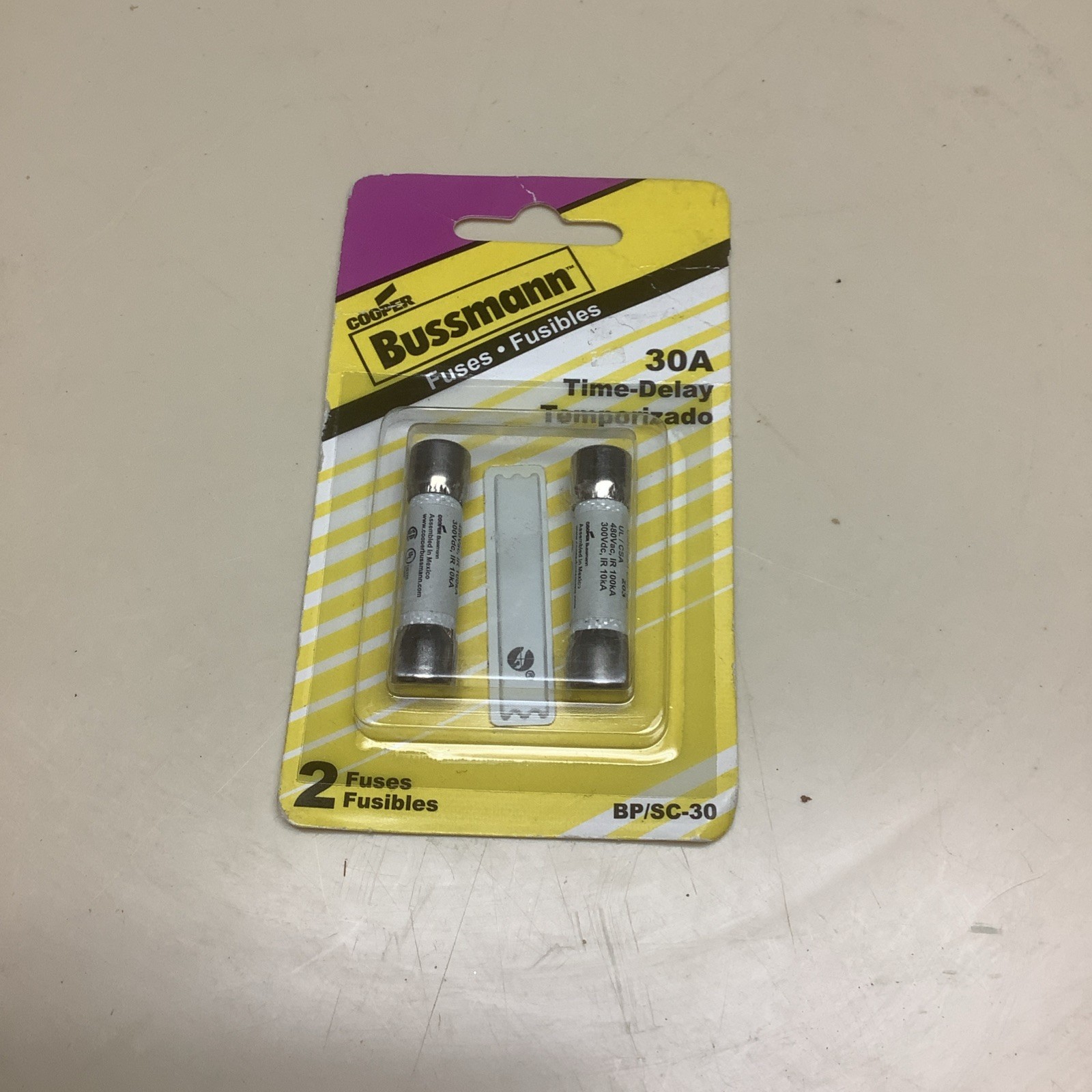 2pk Bussmann Buss 30 Amp 480V Time Delay Midget G Fuse 5 x 20 mm SC-30 BP/SC-30