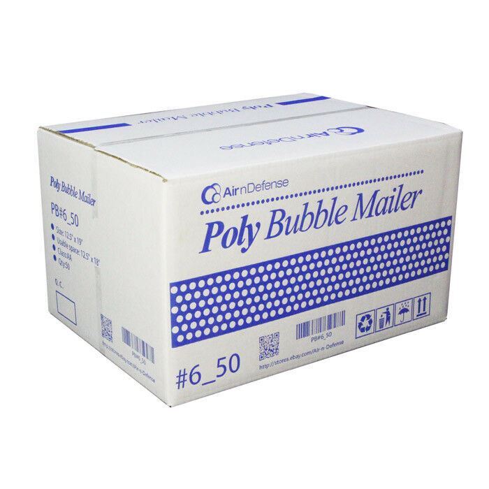 100 #6 12.5×19 Poly Bubble Padded Envelopes Mailers Shipping Bags AirnDefense