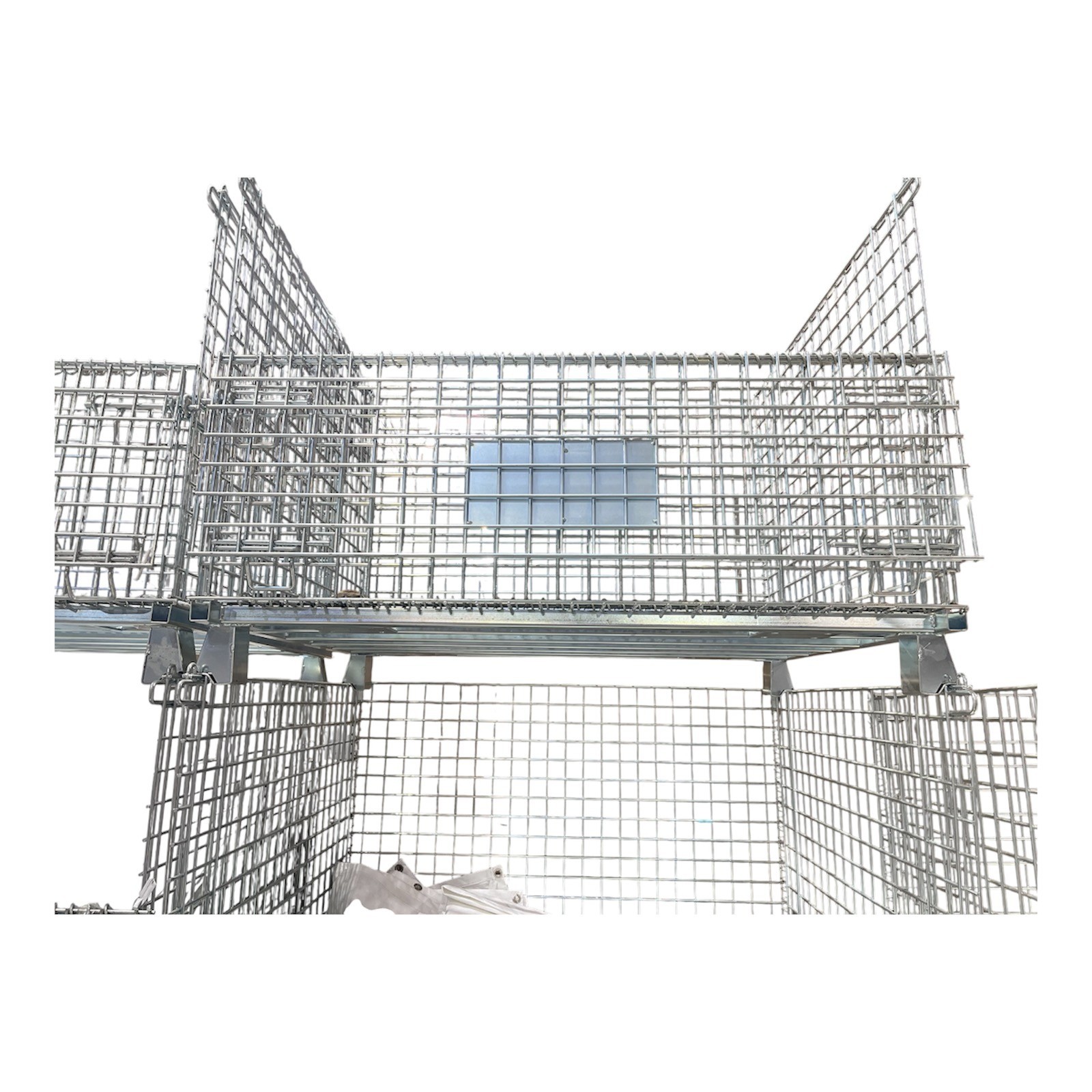 6 Pack -Heavy Duty Industrial Wire Mesh Basket 48″x39″x36″ Stackable Collapsible