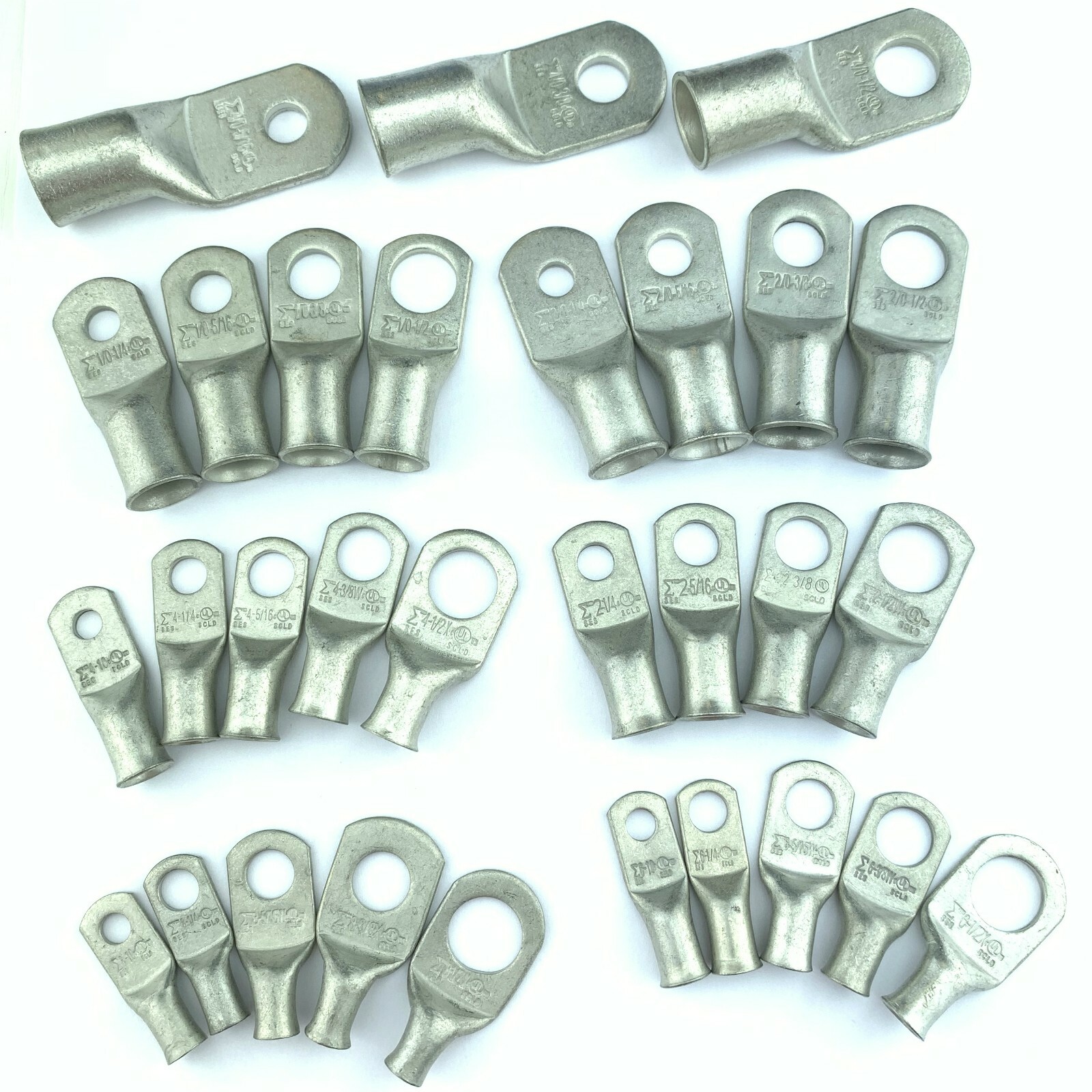 Battery Cable Ends, Lugs, Ring Terminals, Connectors, Tin Plated Pure Copper