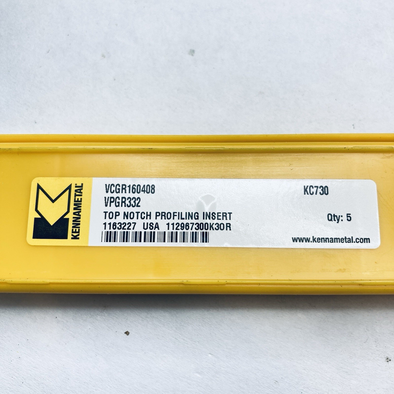 KENNAMETAL VPGR332 VCGR160408 New Carbide Inserts 1163227 Grade KC730 5pcs