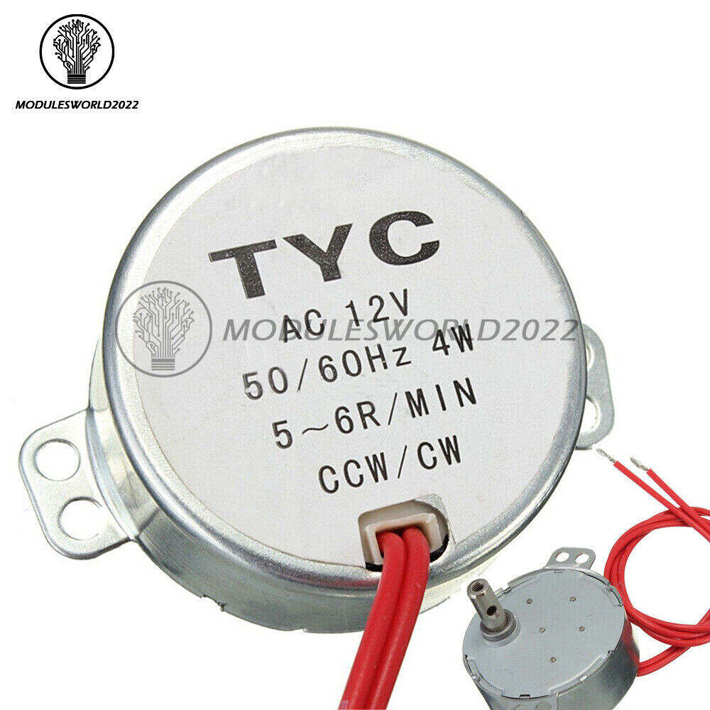 TYC-50 AC12V/110V/220V Synchronous Motor 2.5/3/5/6RPM 4W 50/60Hz For Microwave