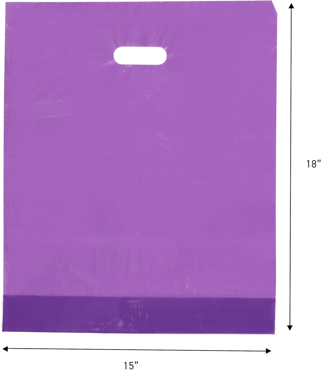 Plastic Bags 500 Purple Shopping Merchandise Die Cut Handles 15 x 18″ x 4″