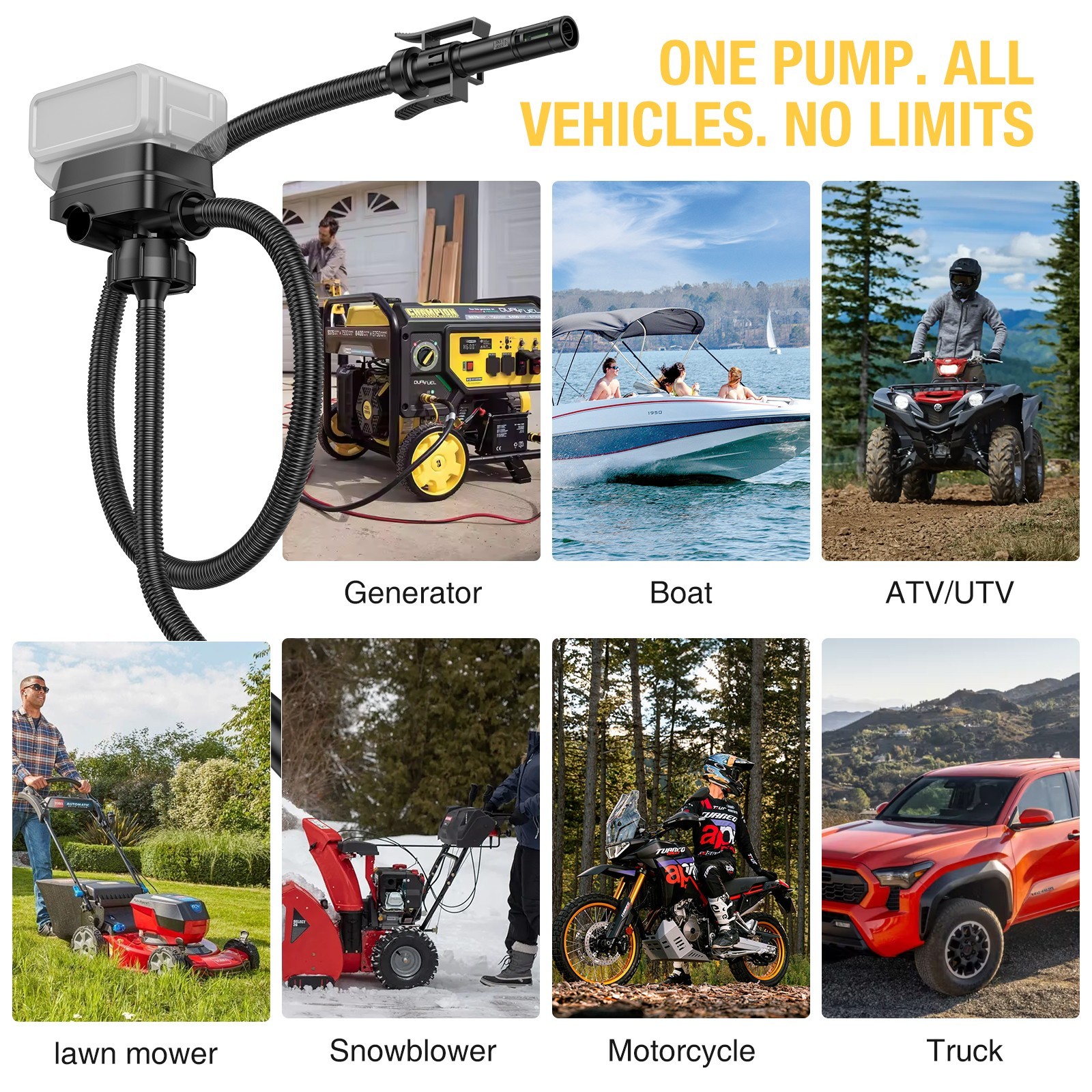 Auto-Stop Cordless Fuel Transfer Pump Compatible with DeWalt 20V & Milwaukee 18V