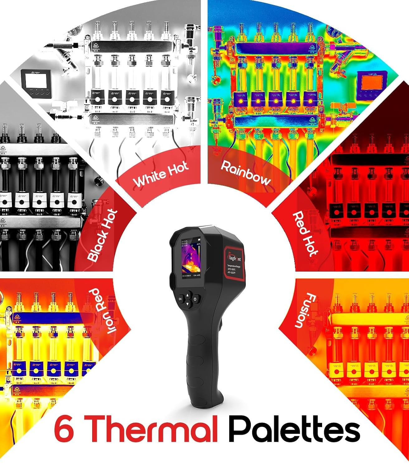 Thermal Camera, 240×240 IR, 25Hz, -4°F~1022°F, Temp Alarm