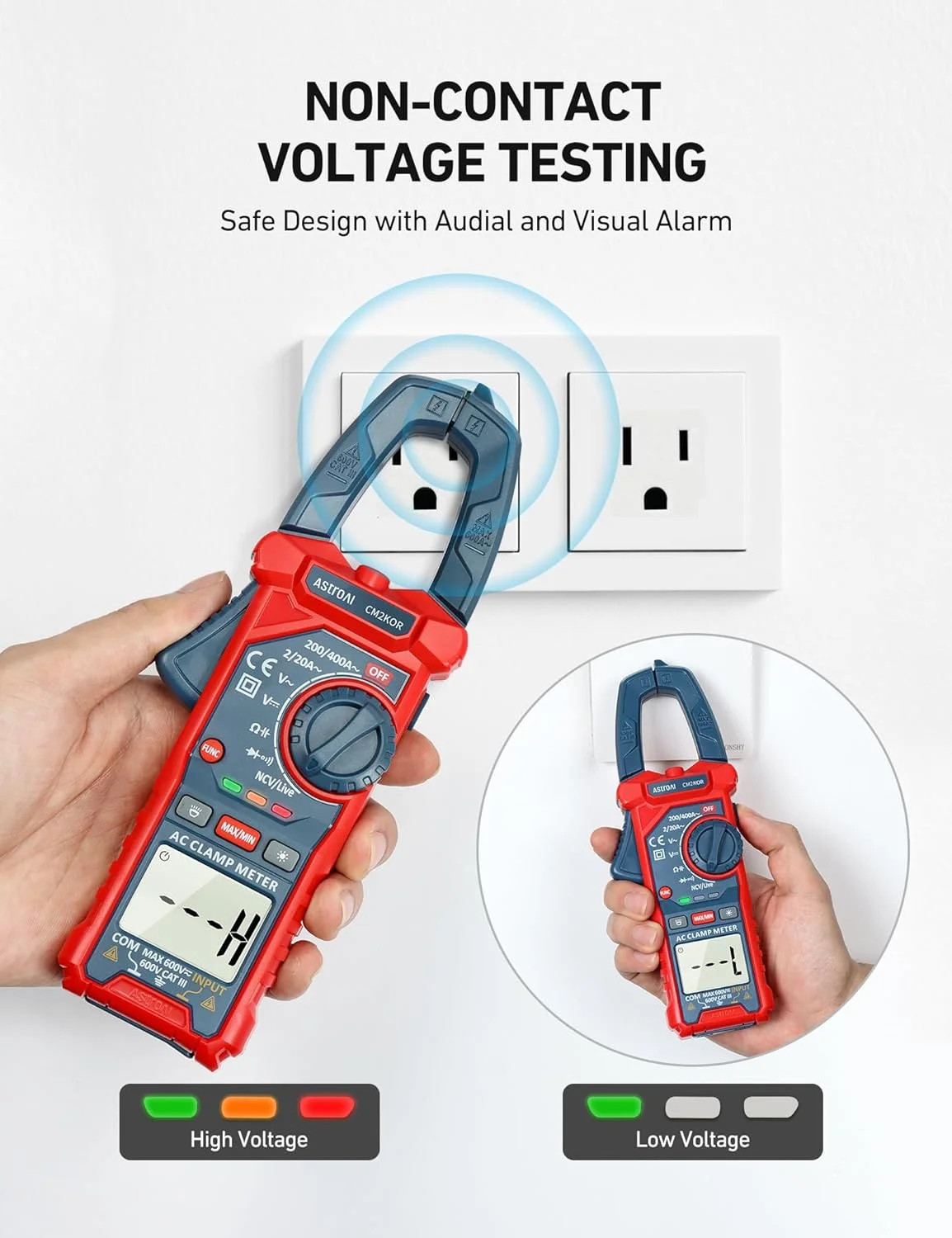 AstroAI Digital Clamp Meter Multimeter 2000 Counts Amp Voltage Tester Auto-rangi