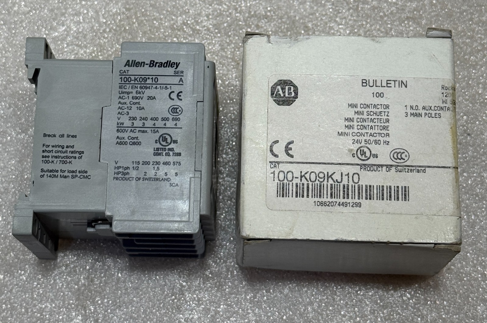 ALLEN-BRADLEY Mini contactor 100-K09*10 24V 50/60HZ 100-K09KJ10