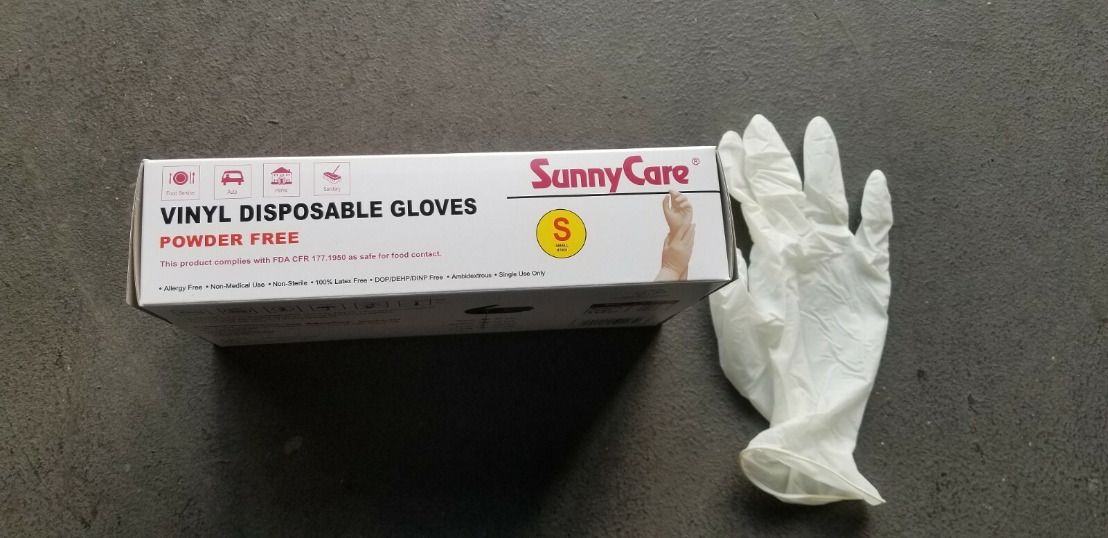 100qty Vinyl (Powder FREE) Gloves Size Small