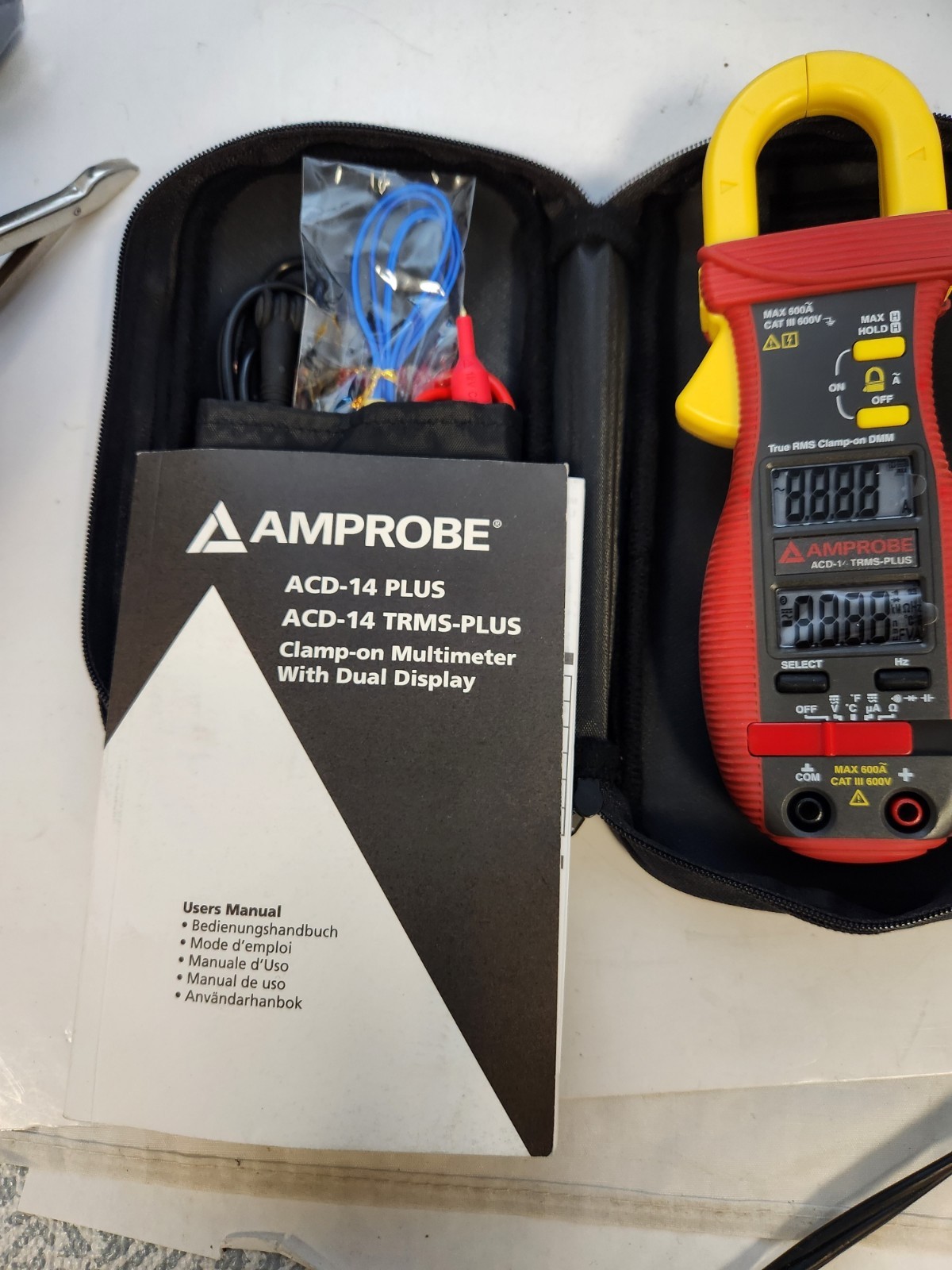 Amprobe ACD-14 TRMS PLUS Dual Display Digital Clamp Multimeter with Temp…