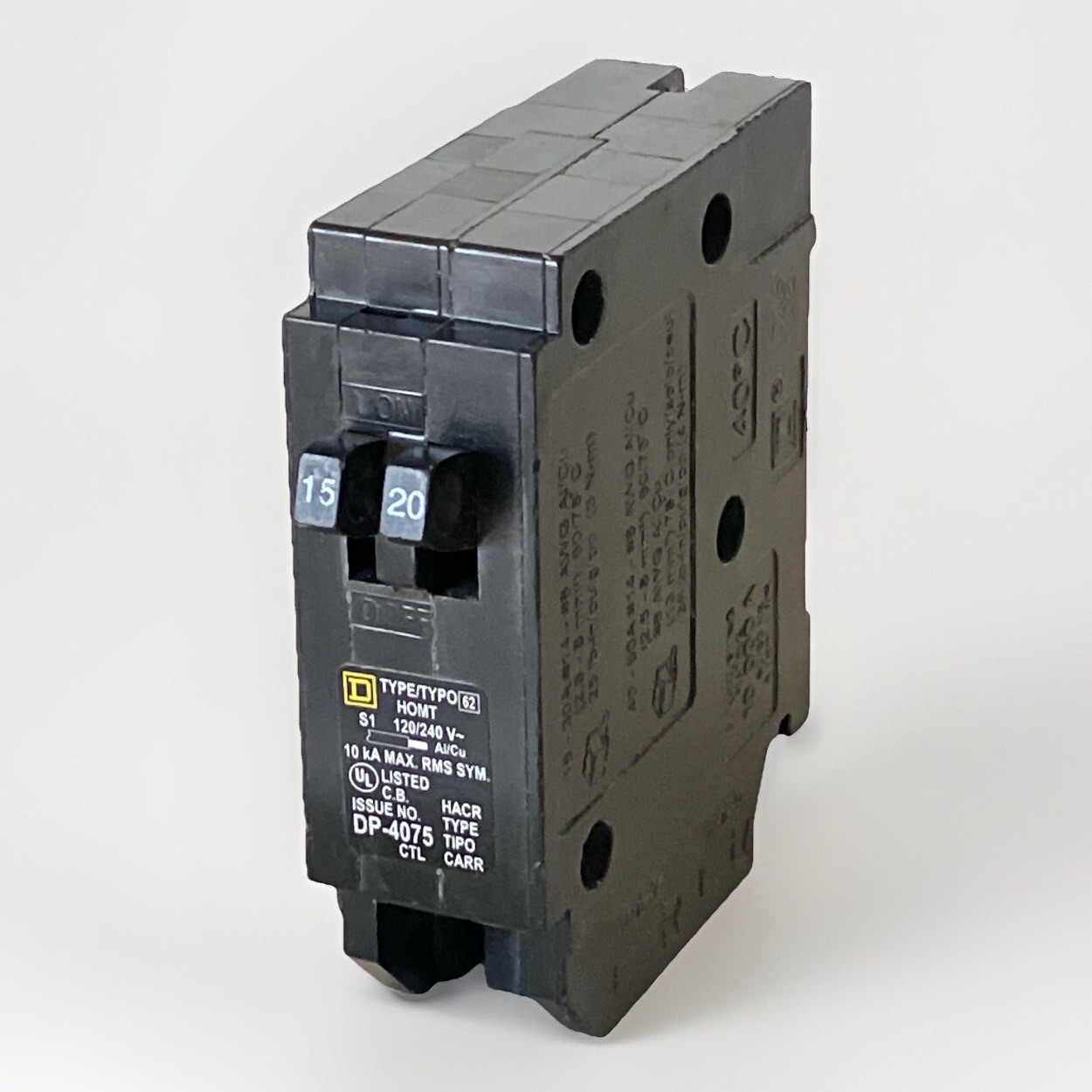 Square D HOMT1520CP HOMT1520 Single-Pole Tandem Circuit Breaker 15-20A ~used