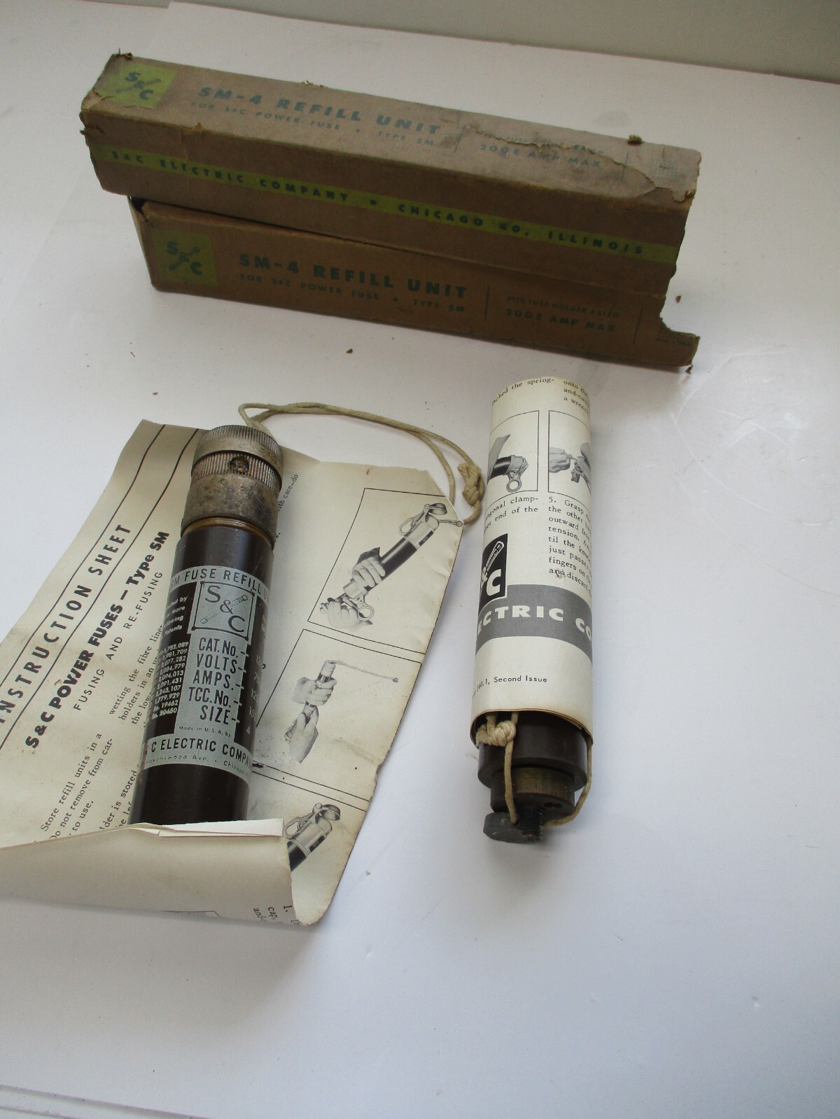 S&C, SM-4 REFILL UNITS 200E AMP MAX, LOT OF 2, VINTAGE 1960’S,