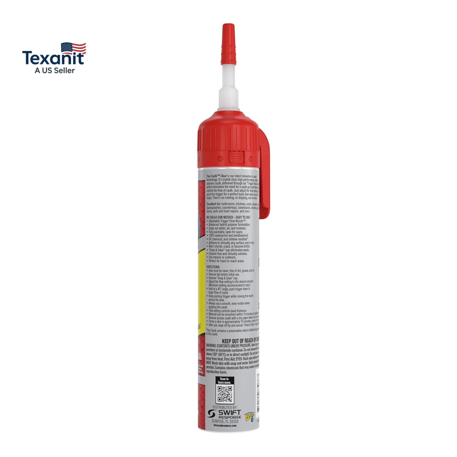 Flex Caulk, Waterproof & Weatherproof Hybrid Polymer Sealant, Strong, Paintable,