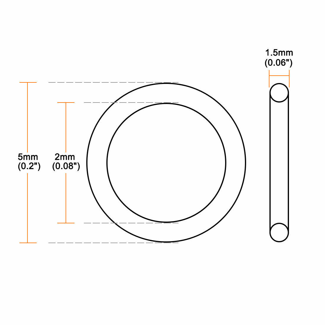O-Rings Nitrile Rubber 2mm x 5mm x 1.5mm Seal Rings Sealing Gasket 50pcs ✦KD