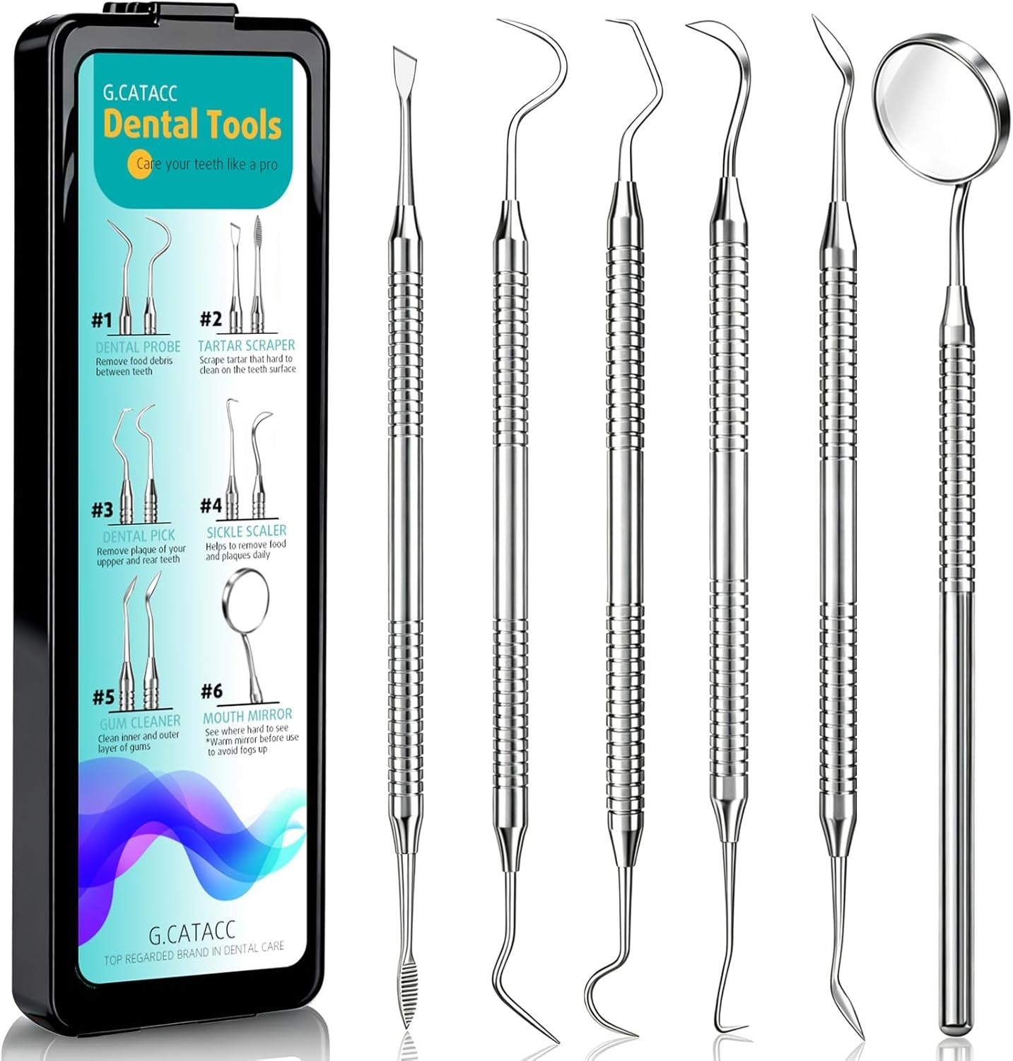 Dental Tools, Dental Pick for Teeth Cleaning, Stainless Steel Hygiene Kit with