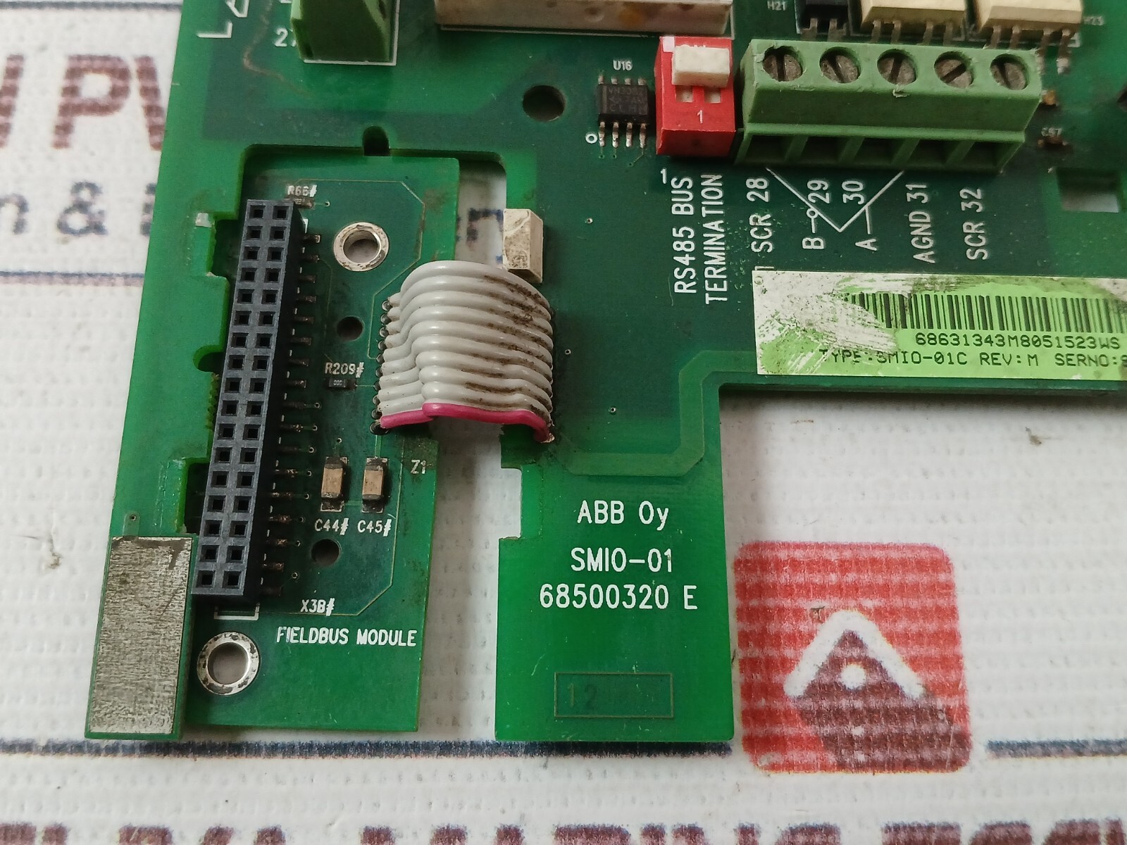 ABB SMIO-01C Fieldbus Module RS485 Bus Termination Rev M 68500320 E 94V-0