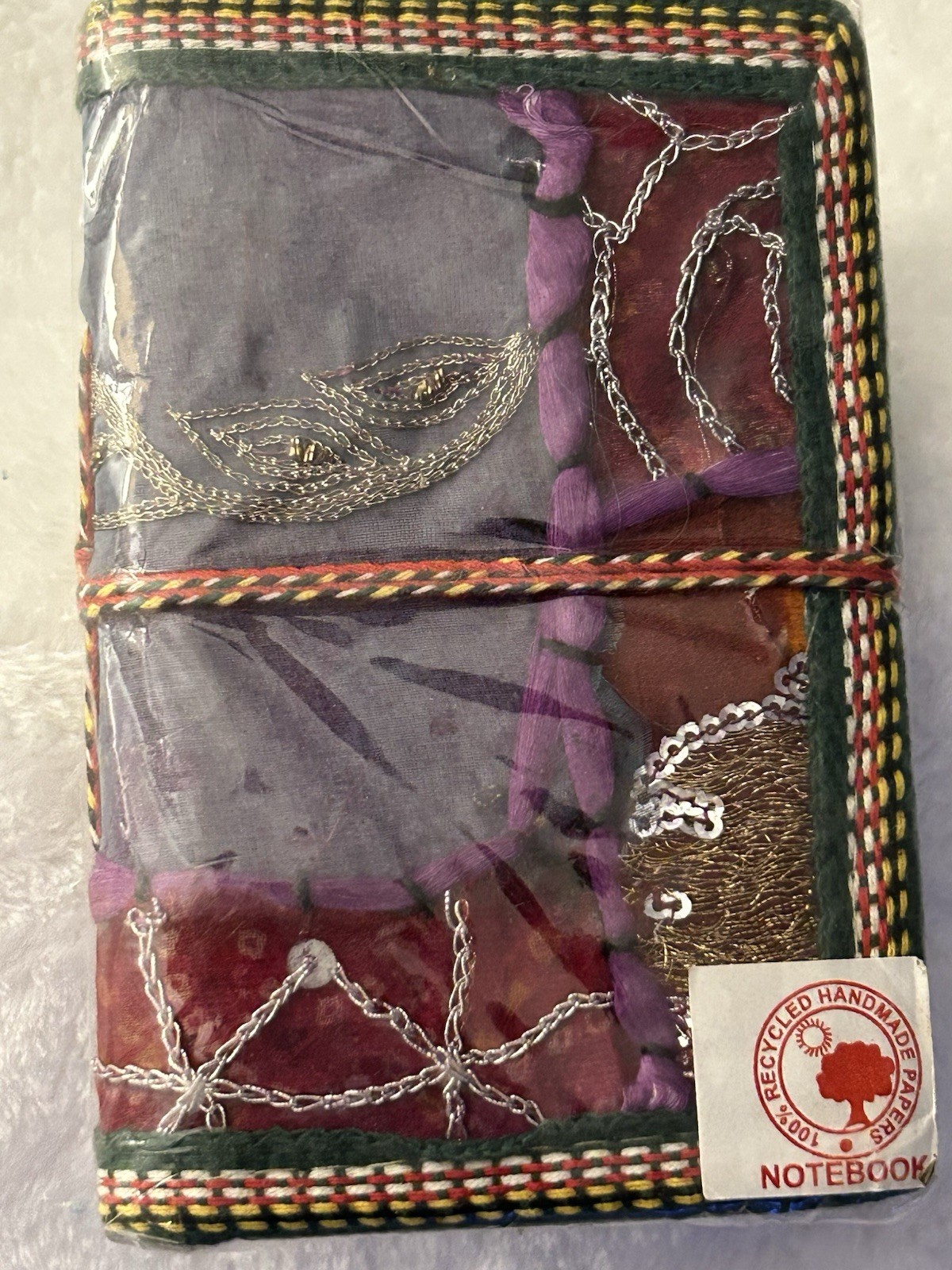 NEW Sari Journal 3.5×5 Hand Made Paper Made in India, Sealed Package