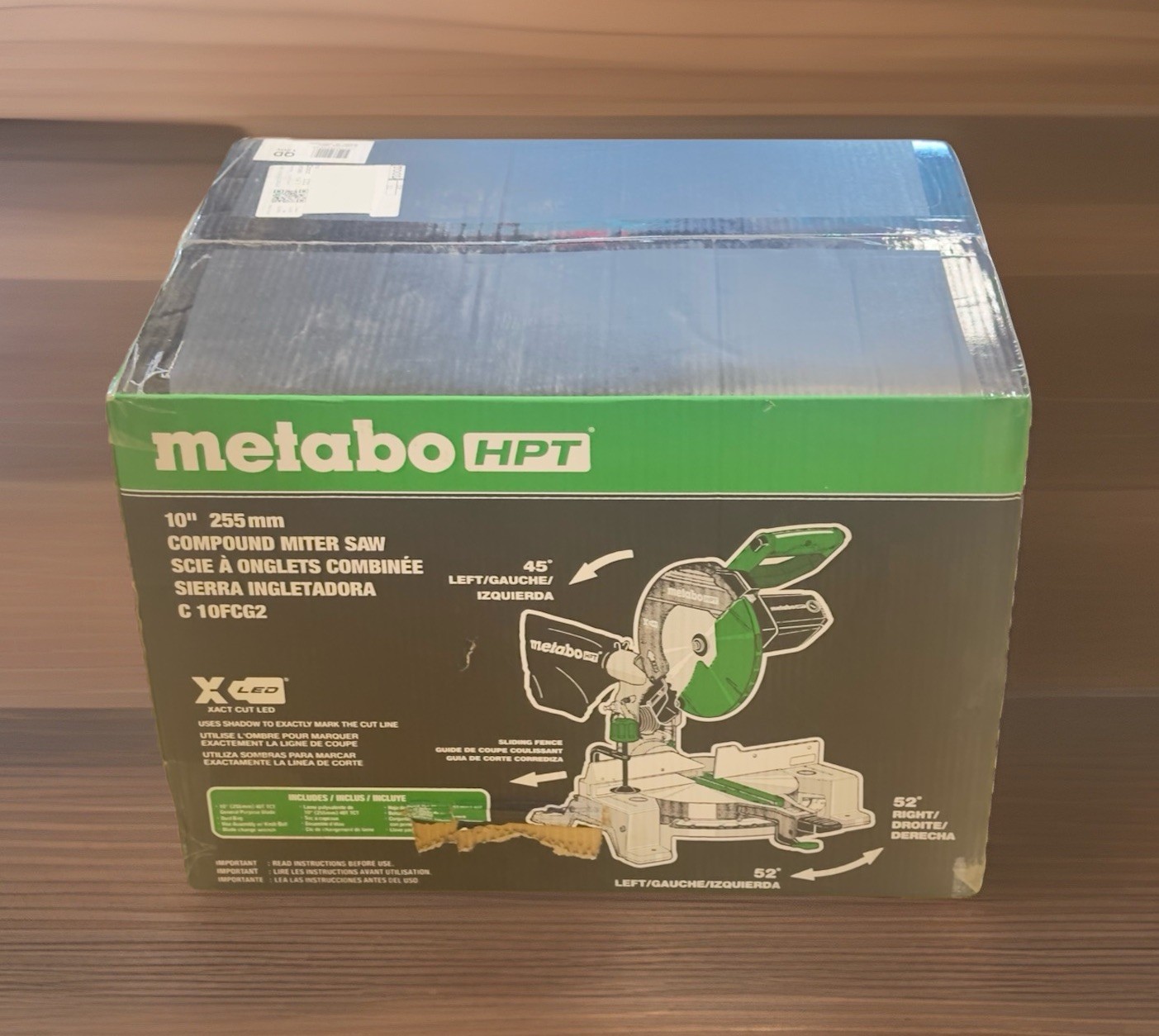 Metabo HPT 10″ 15-Amp Single Bevel Compound Corded Miter Saw C10FCG2 – NEW