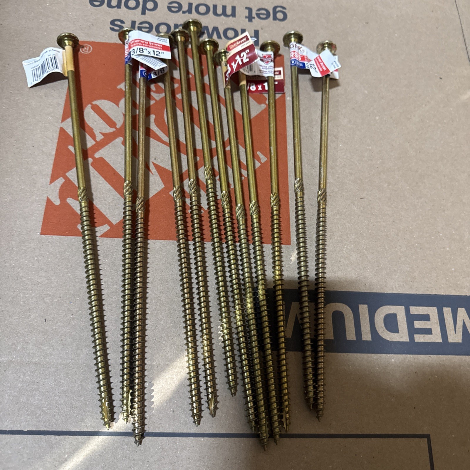 GRK RSS3812HP RSS 3/8″ x 12″ Rugged Structural Screws 12 total
