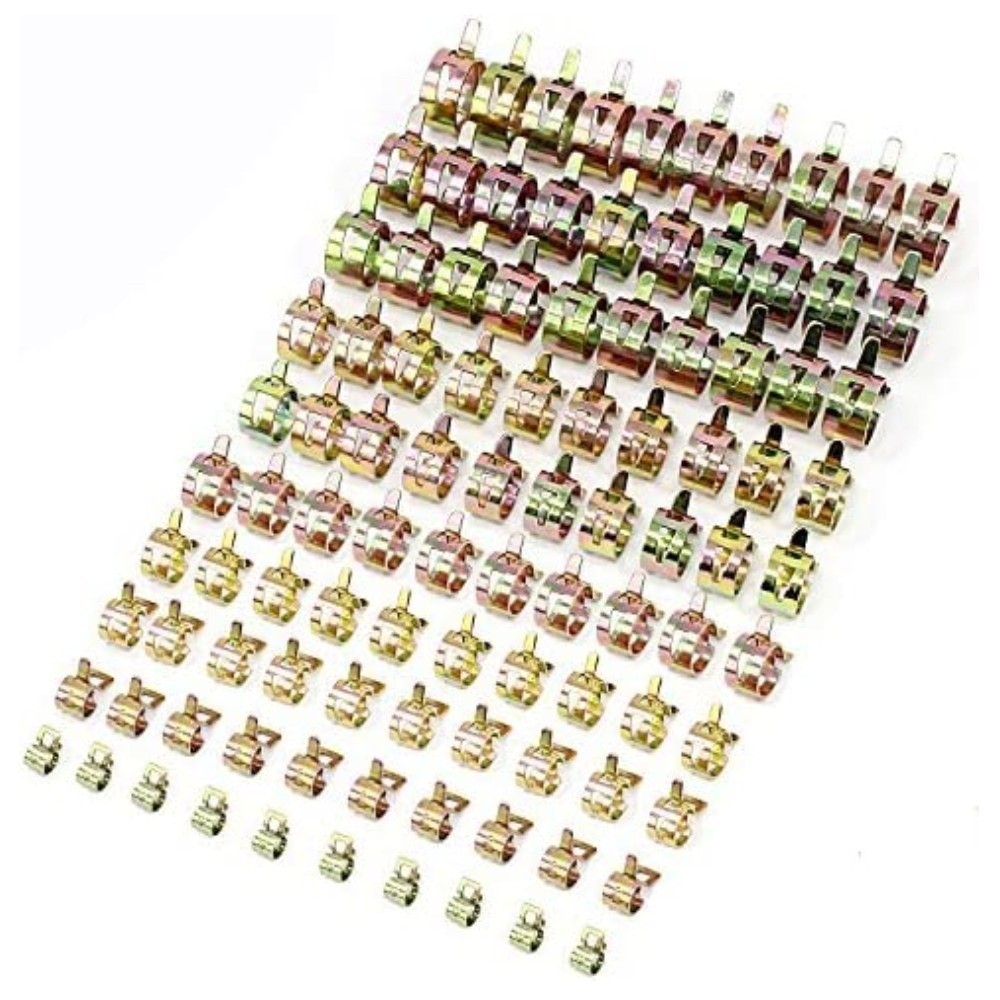 115Pcs Spring Clip Clamping Hose Clamp Sealing Fuel Radiator Silicone Air Pipe