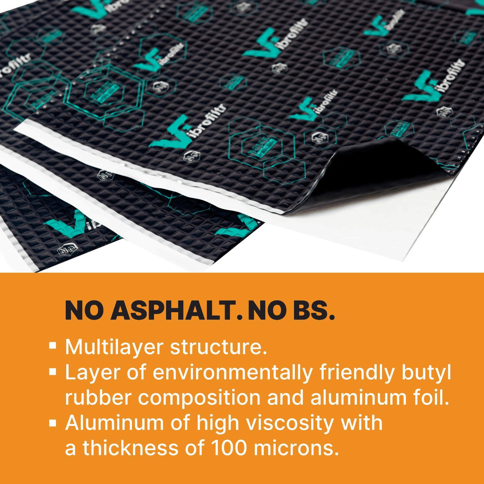 Sound Deadening Material Vibrofiltr 3.0 mm (118 mil) 28.2 sqft Noise