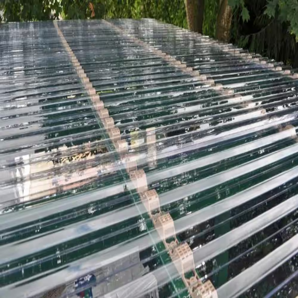 72 In. L X 21 In. W Corrugated Polycarbonate Plastic Curvy Clear Roof Panel (Set