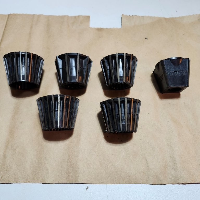 Jacobs Rubber Flex Collars Used 6 Pcs. as Listed in Steel Case Shown USA