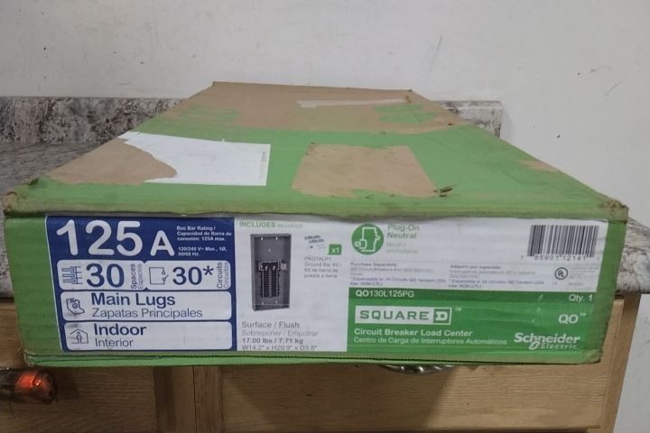 Square D QO130L125PG 30 Space 125 A Circuit Breaker Load Center