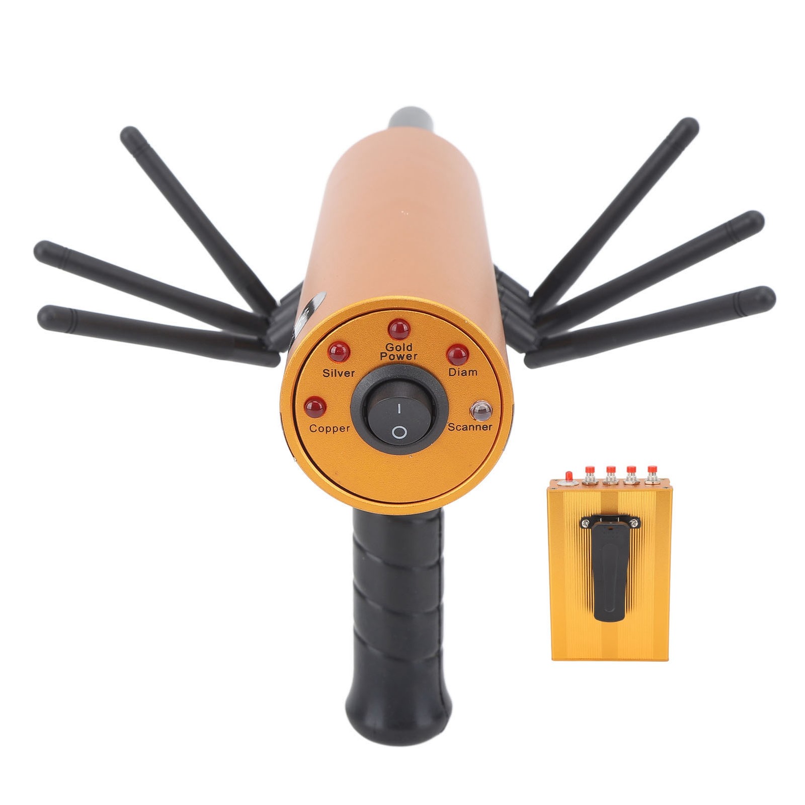 AKS Metal Detector Handheld 6 Antenna Metal Pinpointer 30m Depth 1200m Range