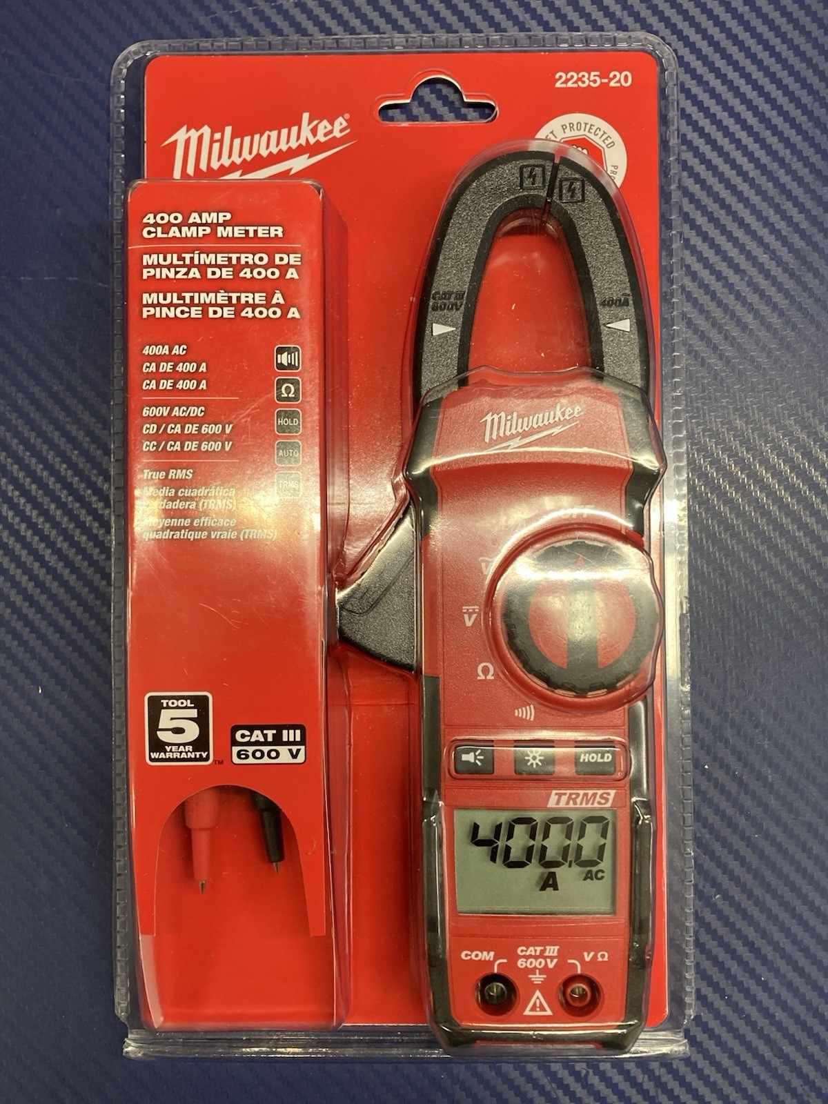 NEW Milwaukee 2235-20 400 Amp True RMS Clamp Meter – 600V