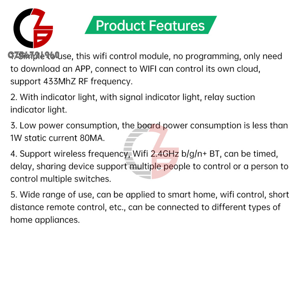 AC/DC7-32V/AC220V 1-CH Pro Self-Locking APP Smart WIFI Bluetooth Relay Module