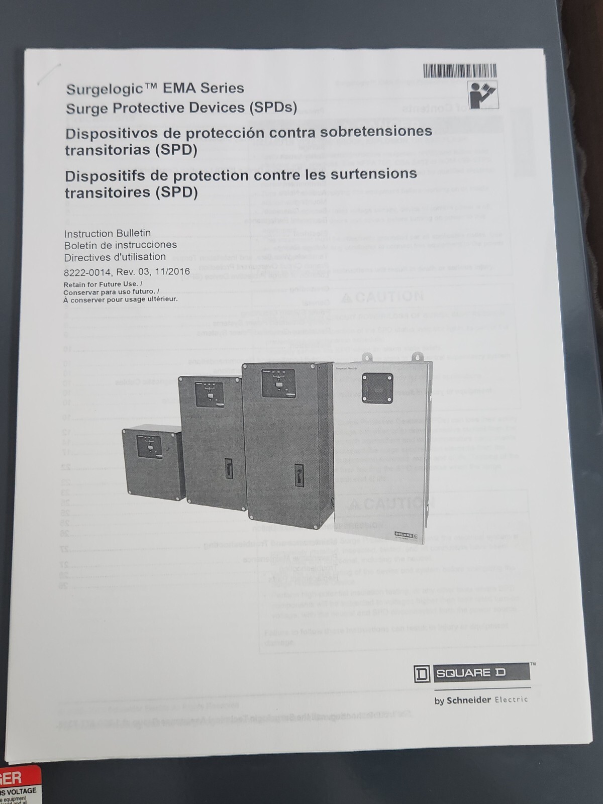 😎 NEW SQUARE D SURELOGIC SURGE PROTECTIVEDEVICE 480Y/277 VAC 3 PHASE SSP04EMA32